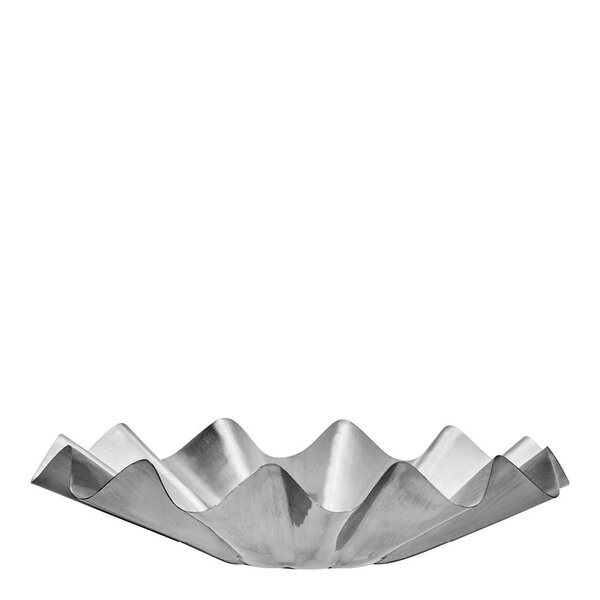 Flood skål 35x8 cm børstet sølvfinish