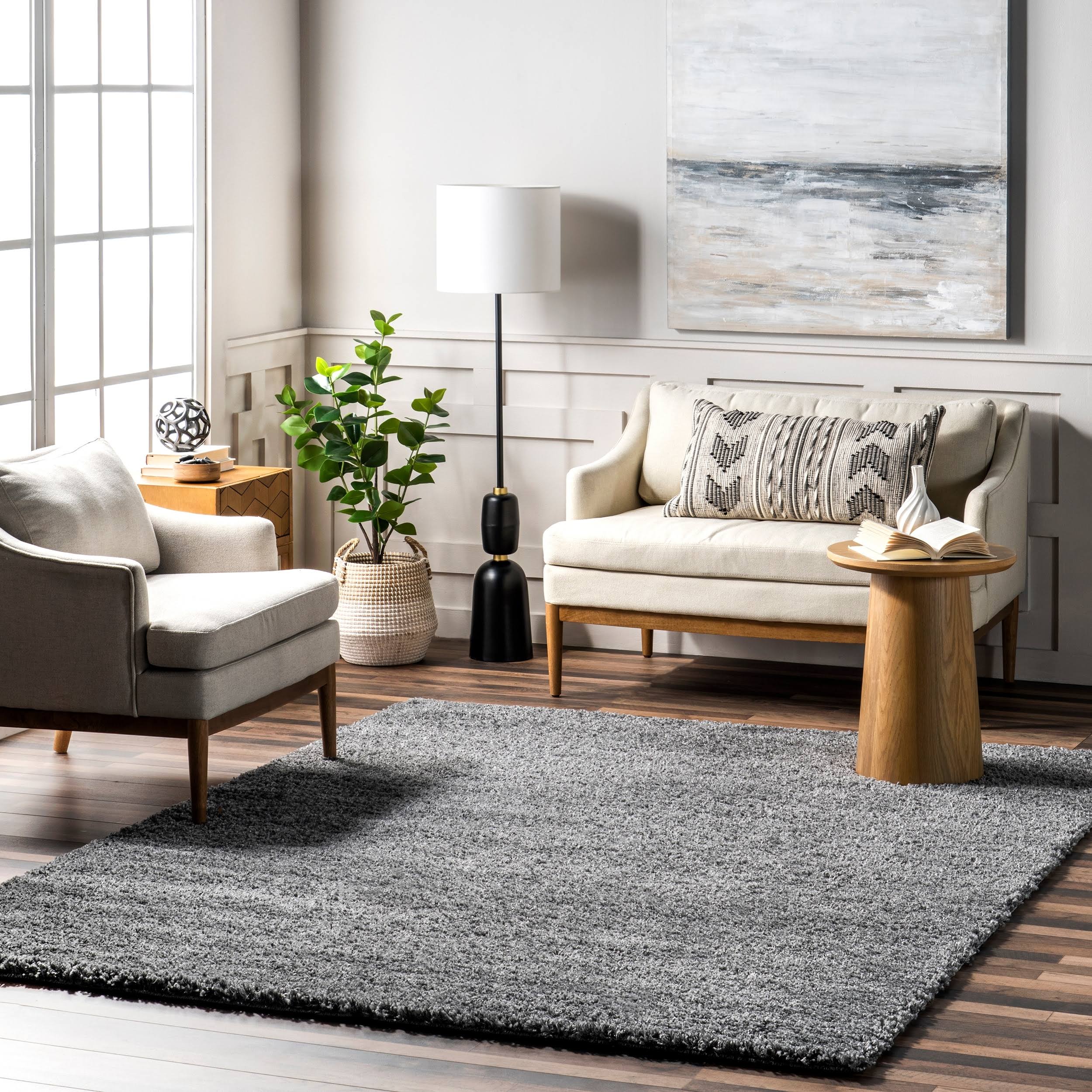 nuLOOM Marleen Plush Shag Gray 12 ft. x 18 ft. Area Rug