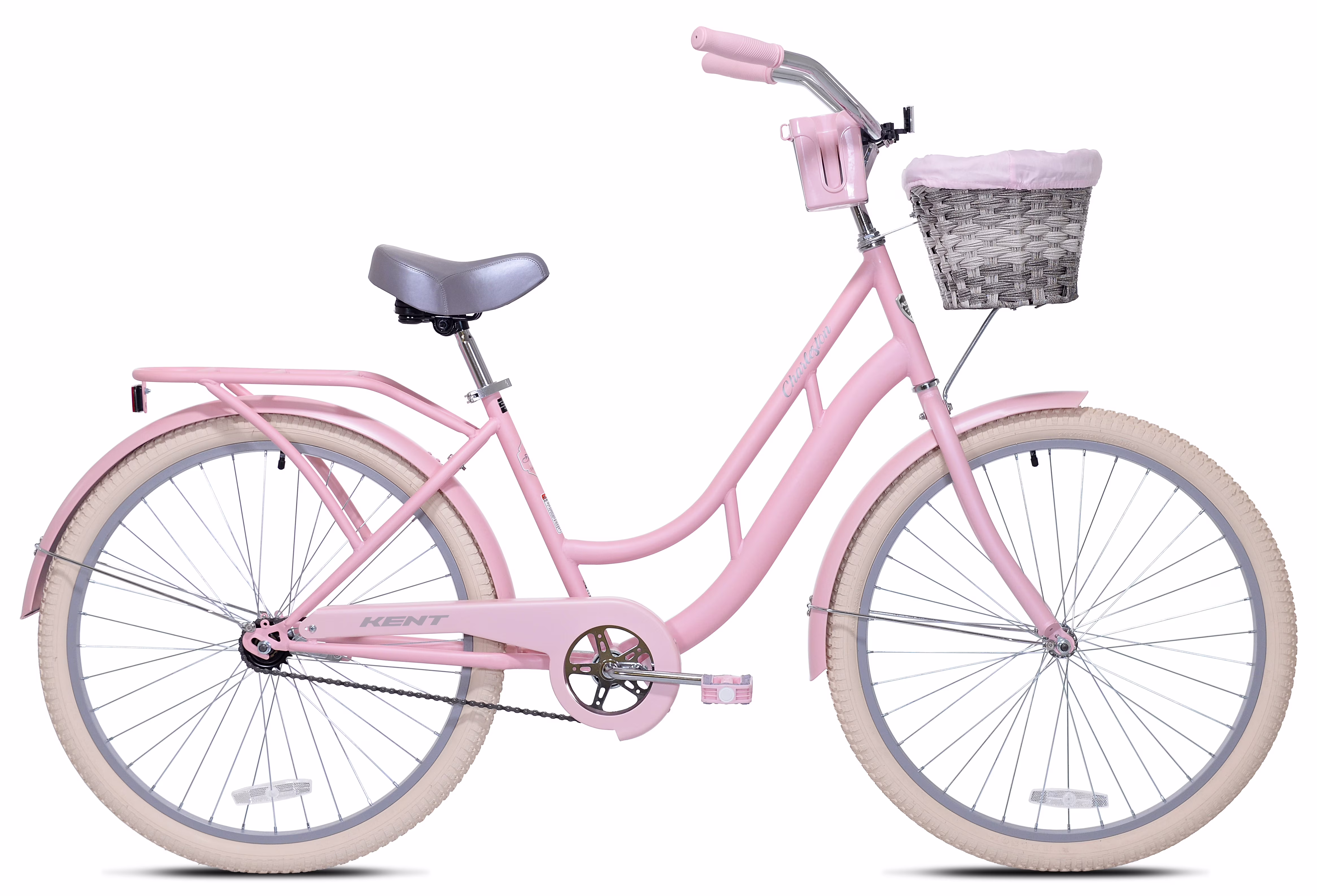 26" Charleston Cruiser Bicycle, Fits Riders 5'2"-5'10", Pink, Adult, Unisex(Pink)
