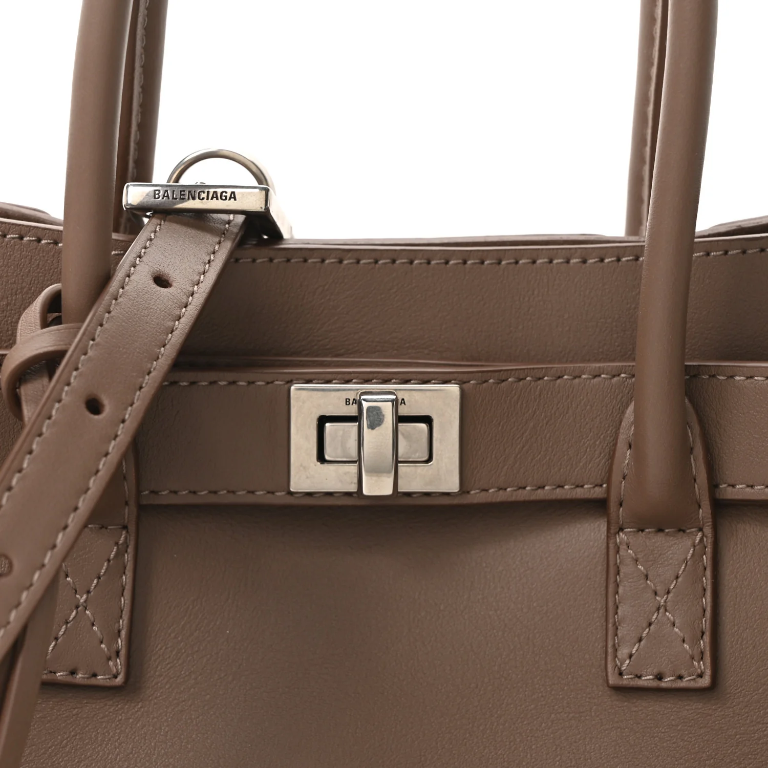 Smooth Calfskin Small Bel Air Carry All Bag Dark Taupe