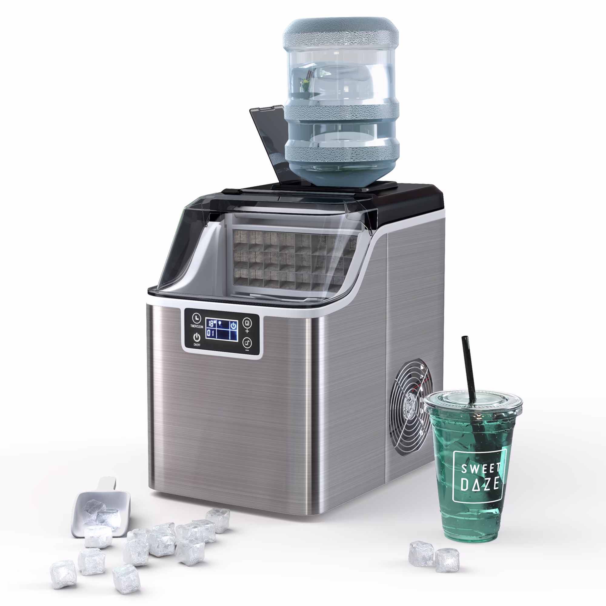 Portable Ice Maker 40Lbs/24H Countertop Self-Cleaning with Ice Scoop and Basket(40 lbs)