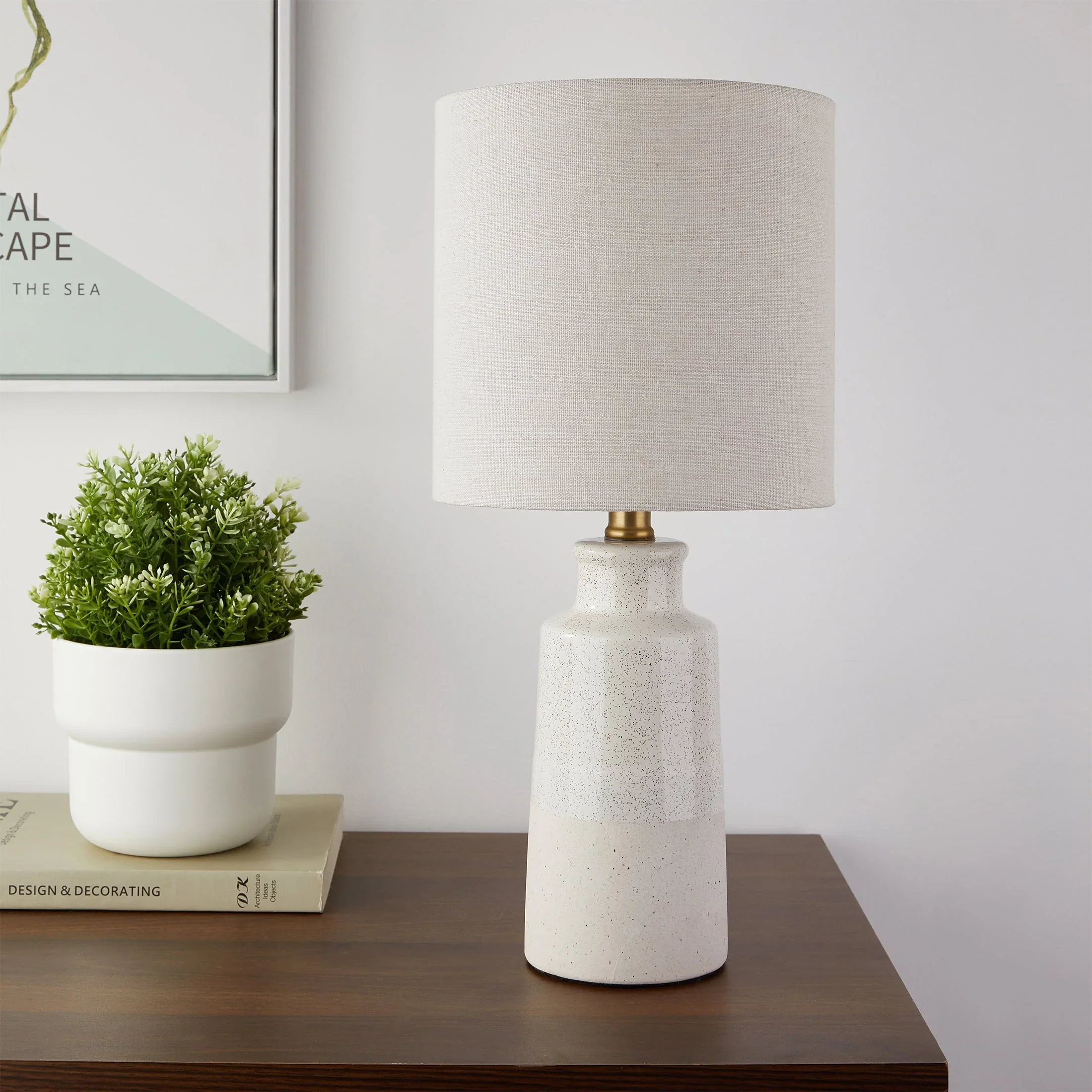 Better Homes & Gardens 17 Reactive Glaze Ceramic Table Lamp, Taupe