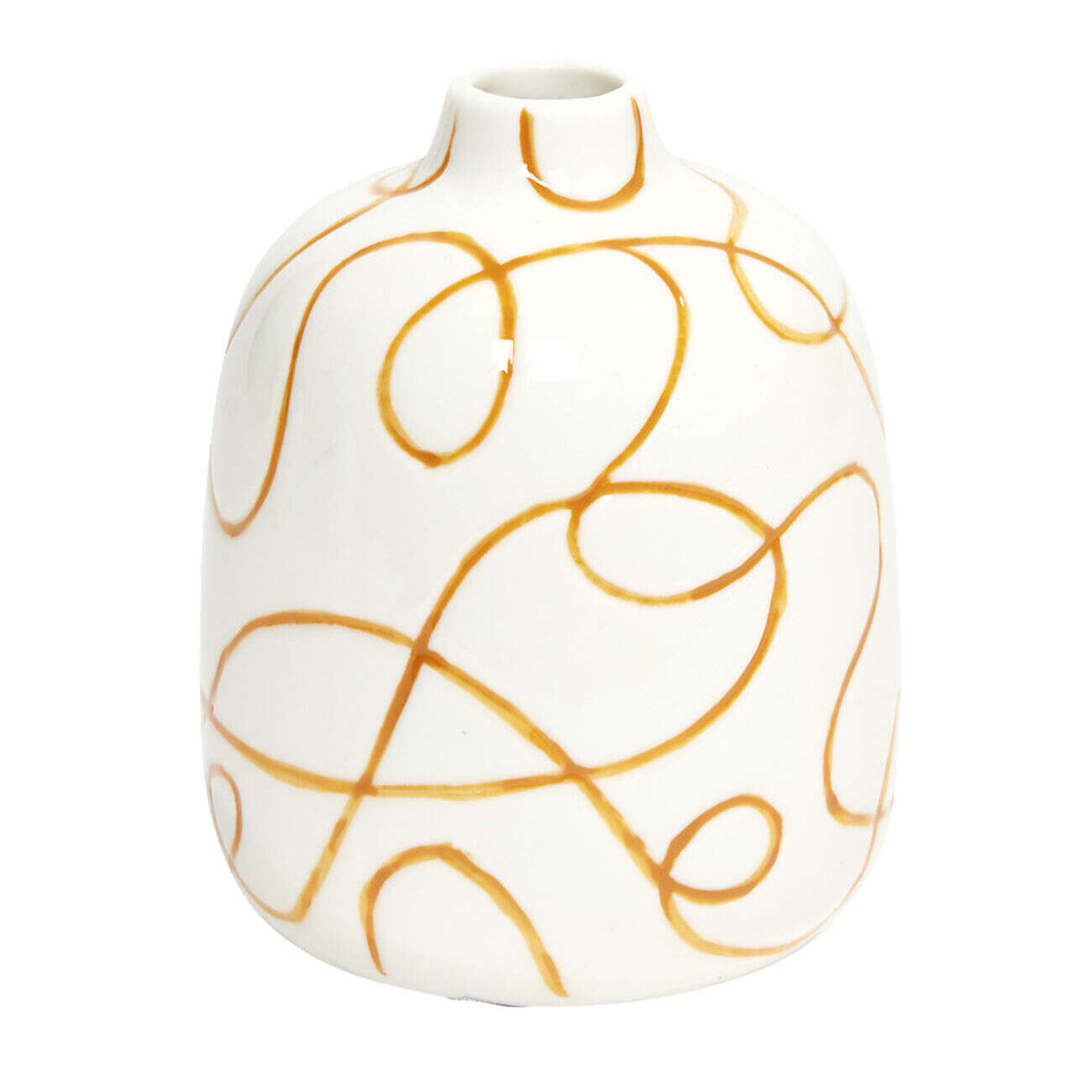 Vase en céramique motif courbe Ø7,5xH9,5cm (3 modèles)