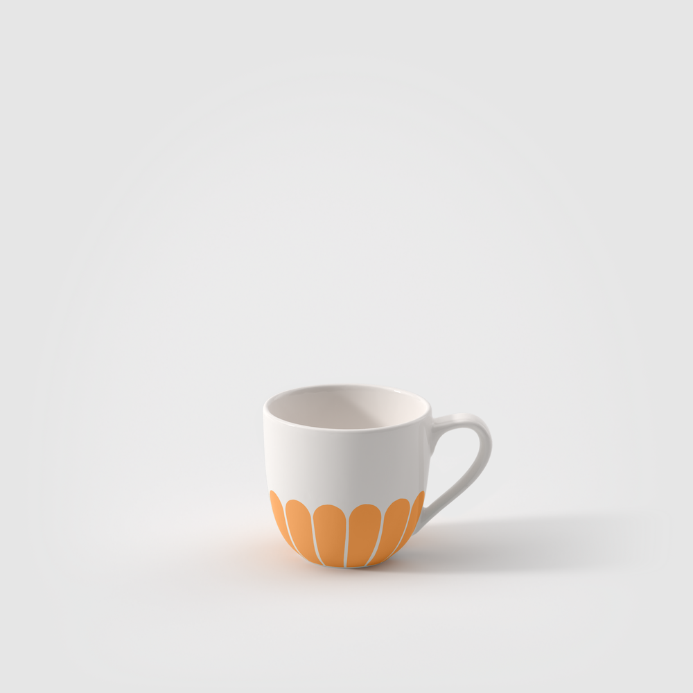Fleur Espresso cup - Yellow, 2.4 oz, Premium Porcelain