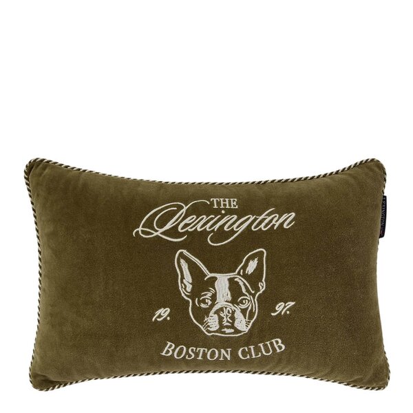 Boston Club putetrekk fløyel 50x30 cm olive/light beige