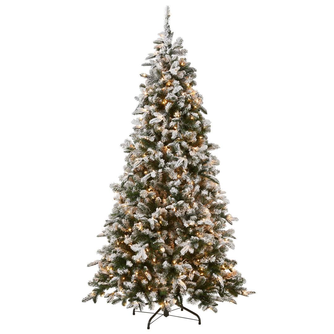 Ardrie Artificial Fir Flocked/Frosted Christmas Tree with Lights Size: 6.5'