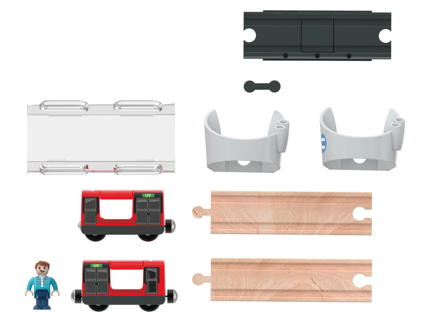 lupilu Accessoires pour circuits de train en bois