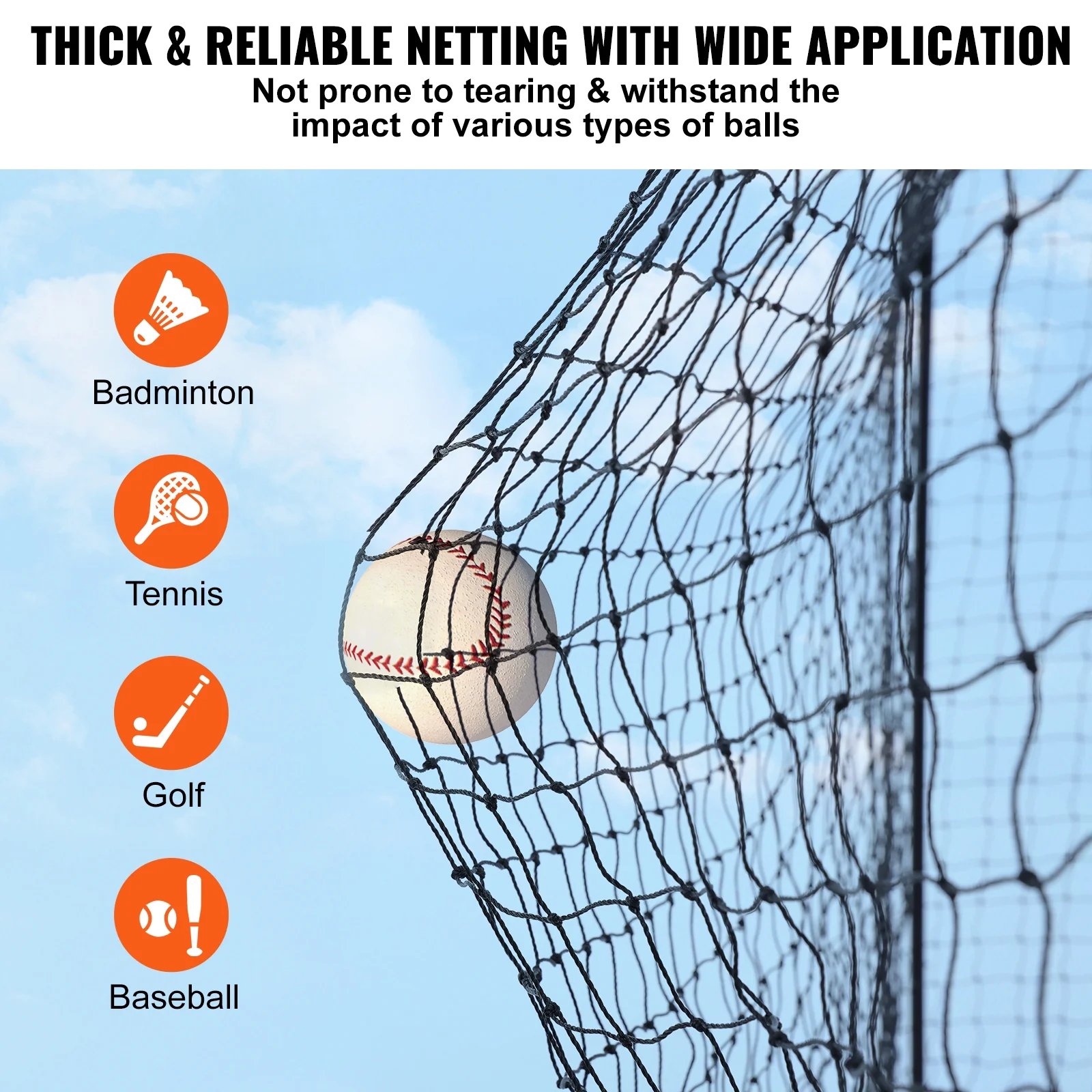 Portable Softball Baseball Batting Cage with Storage Bag, Black, 55 x 12 x12ft - Image 3