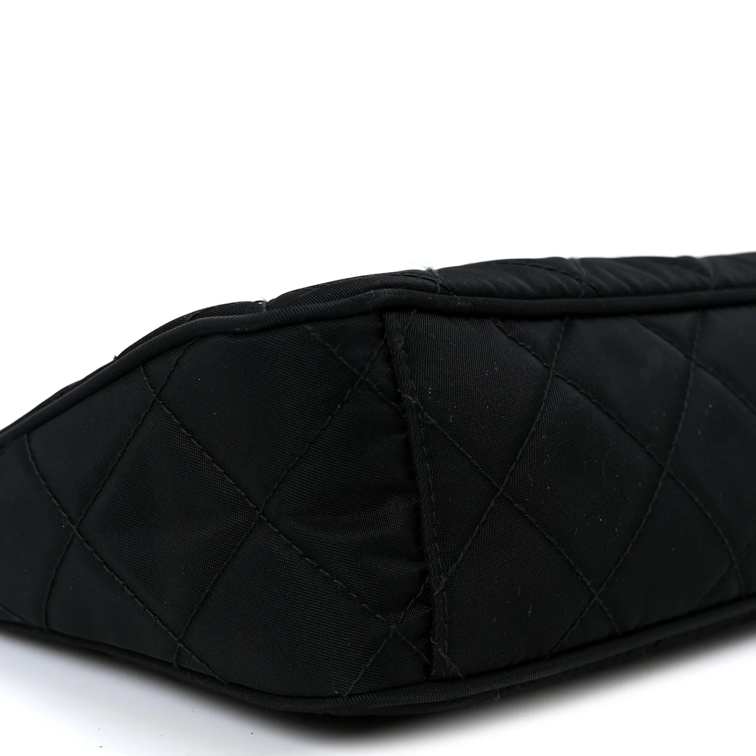 Nylon Tessuto Impuntu Quilted Crossbody Bag Black
