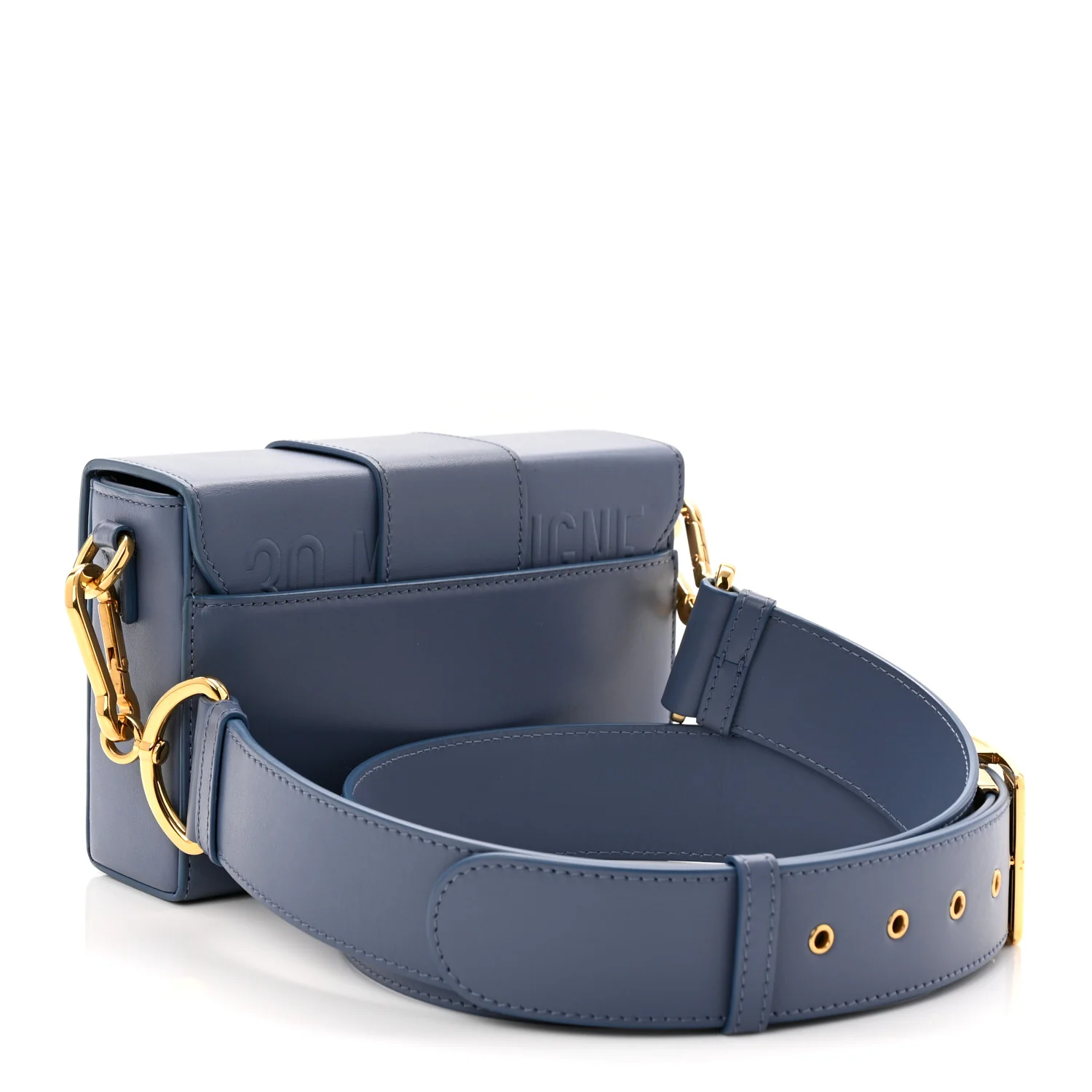 Box Calfskin 30 Montaigne Box Bag Blue