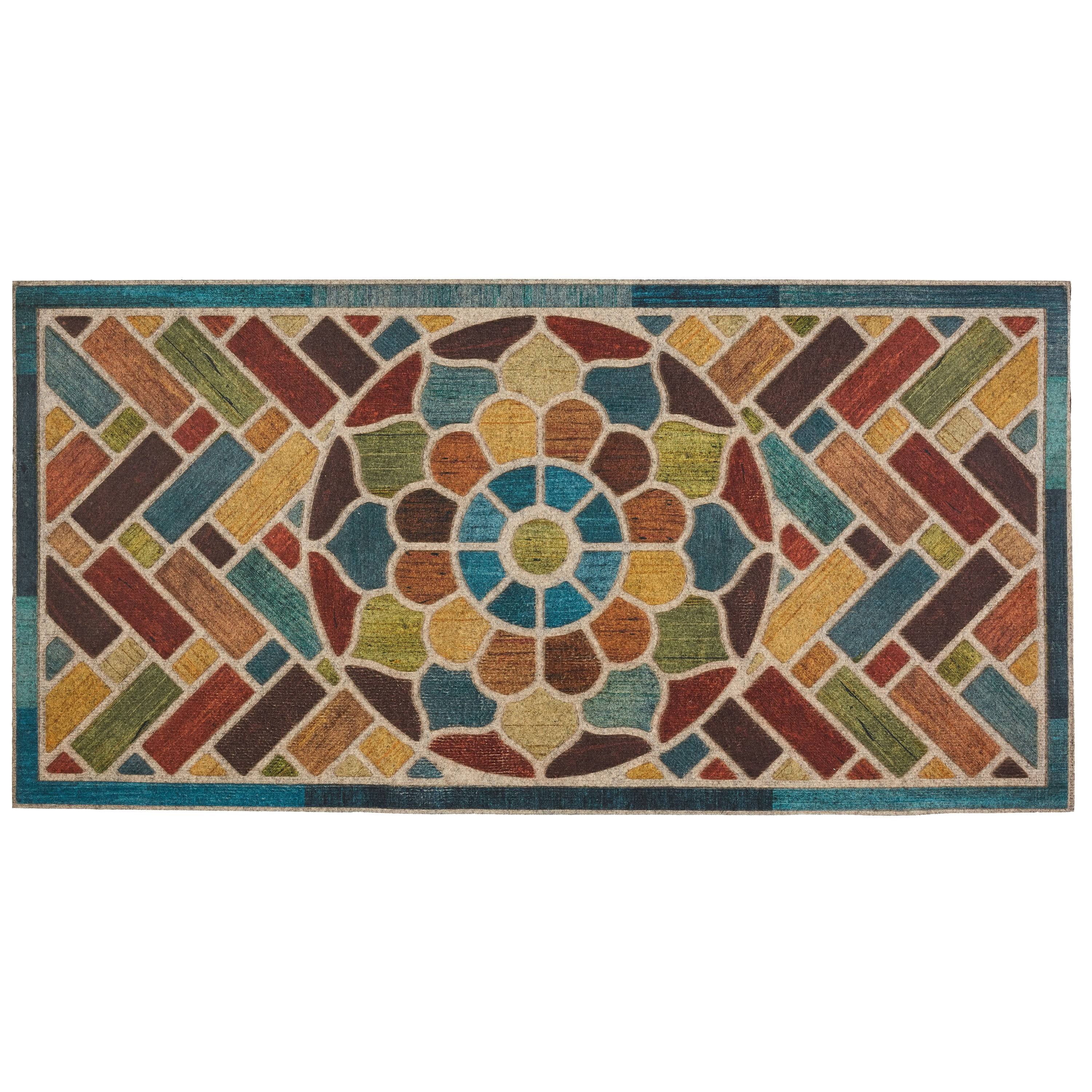 Mohawk Home Ornamental Woodblock Garden Entry Mat, 2x4 ft