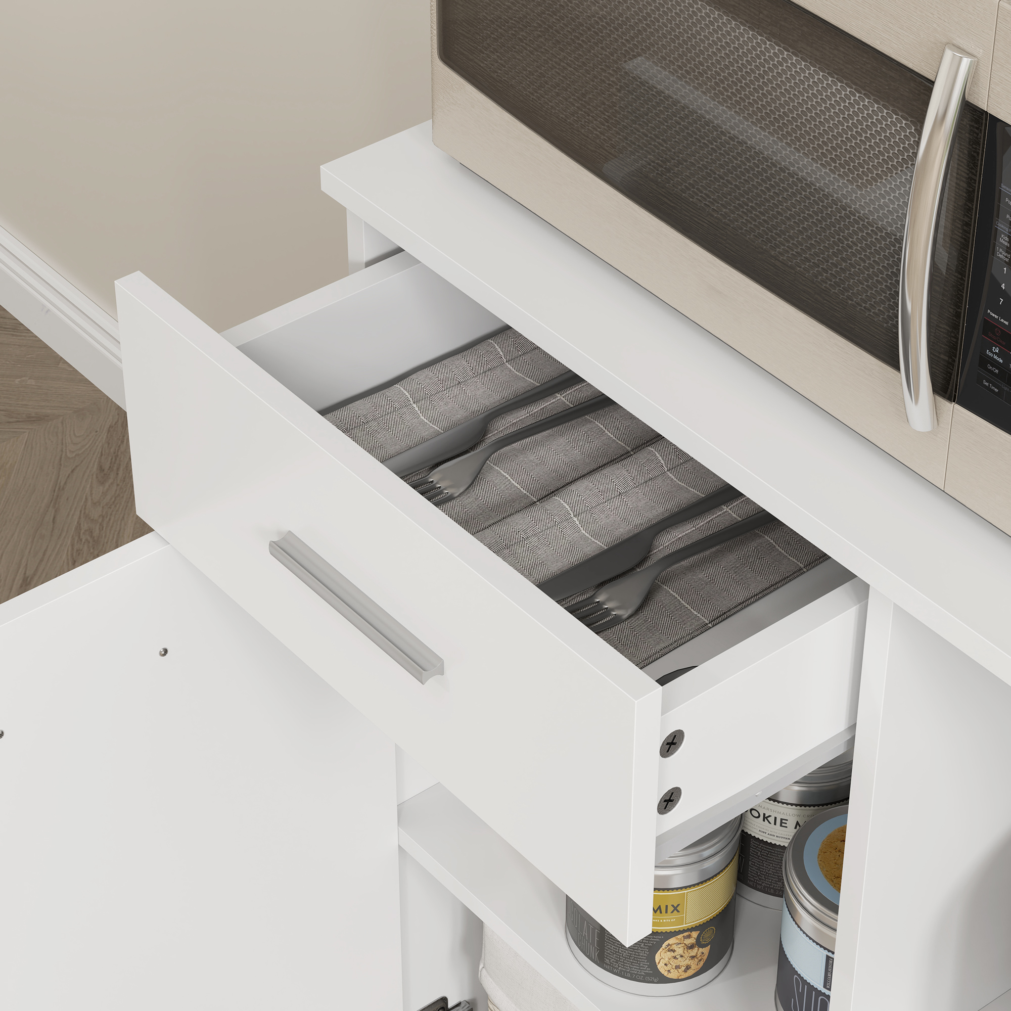 HOMCOM Buffetkast met Lade, Soft-Close Deuren, 80 x 35 x 180 cm - Wit