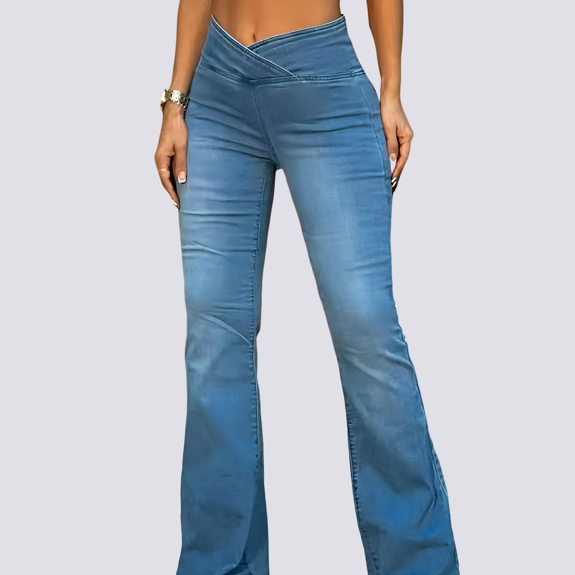 Lexi - Pantalon évasé en denim élégant