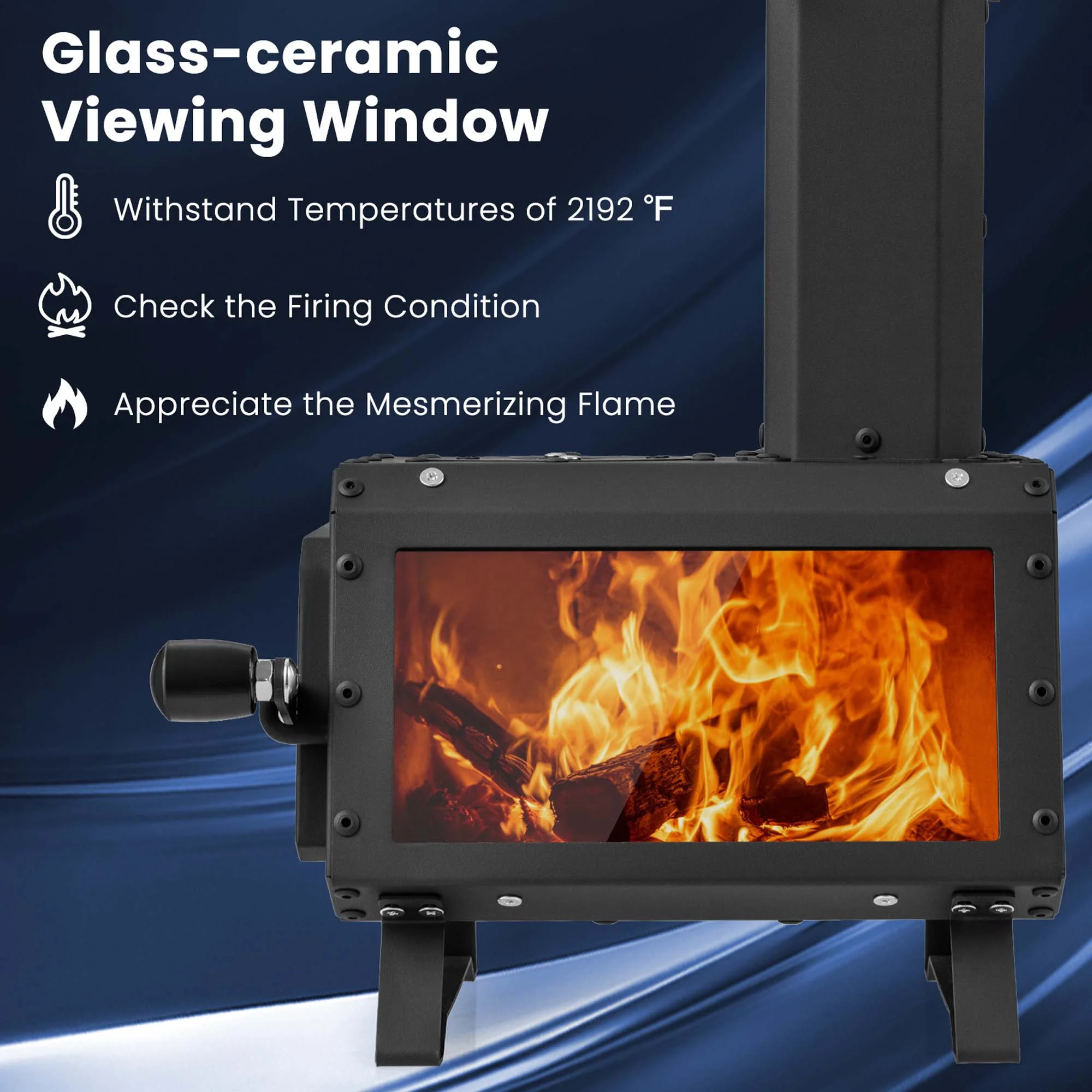 Portable Wood Camping Stove with 2 Cooking Positions(B) Image 6