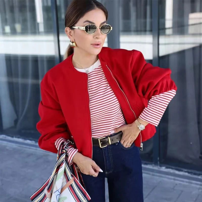 Veste Bombers Courte zippée pour Femme