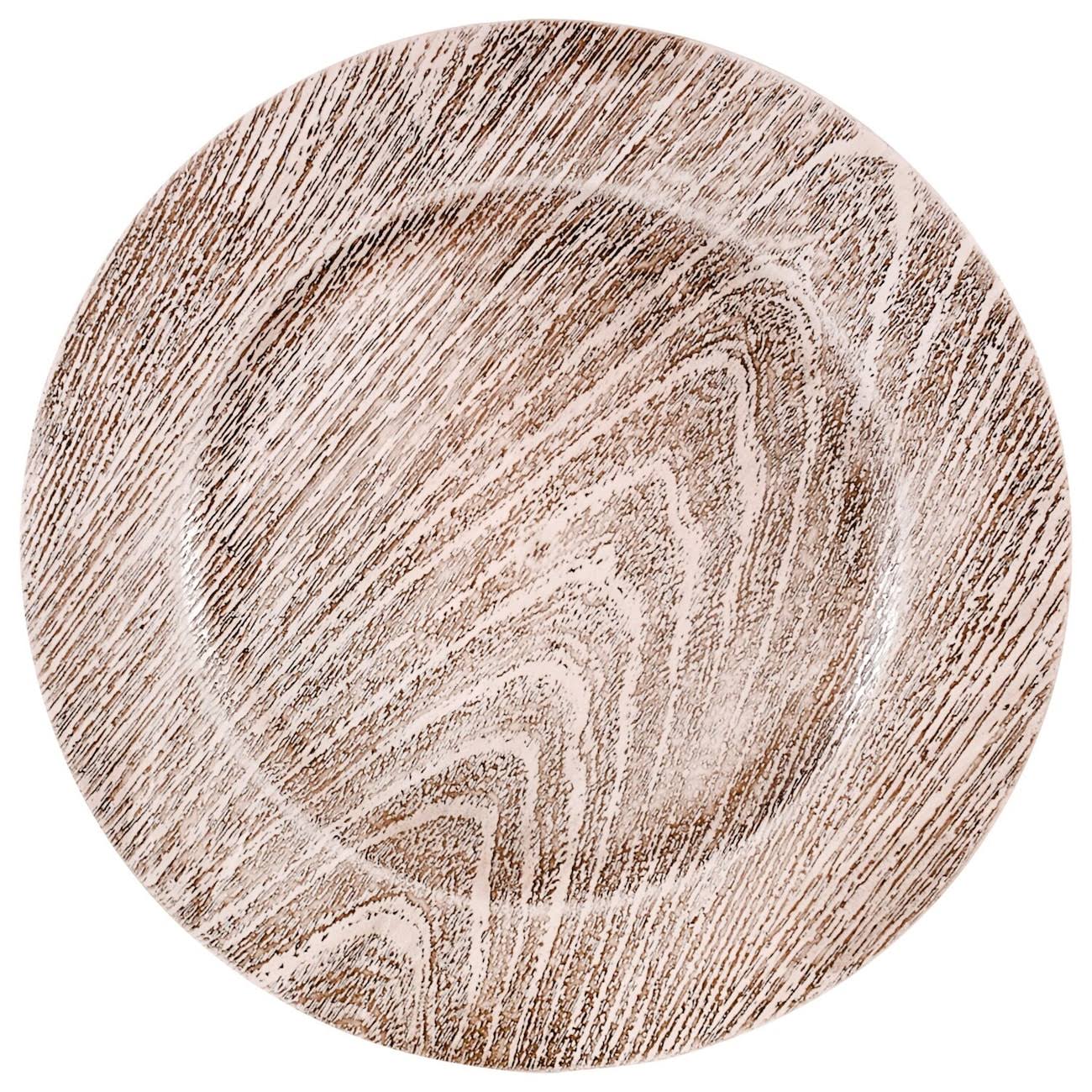 Home Collection Faux Wood Charger Plates Gray