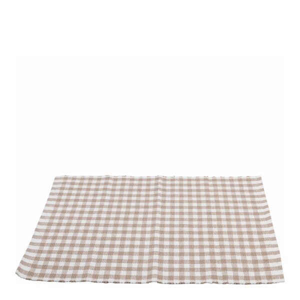 Bordbrikke 48x33 cm ruter beige/hvit