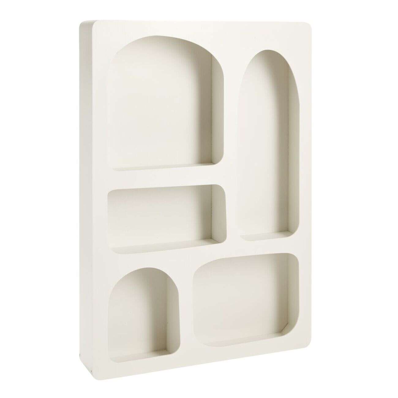 Étagère niche 5 emplacements bois blanc 65x45x9cm