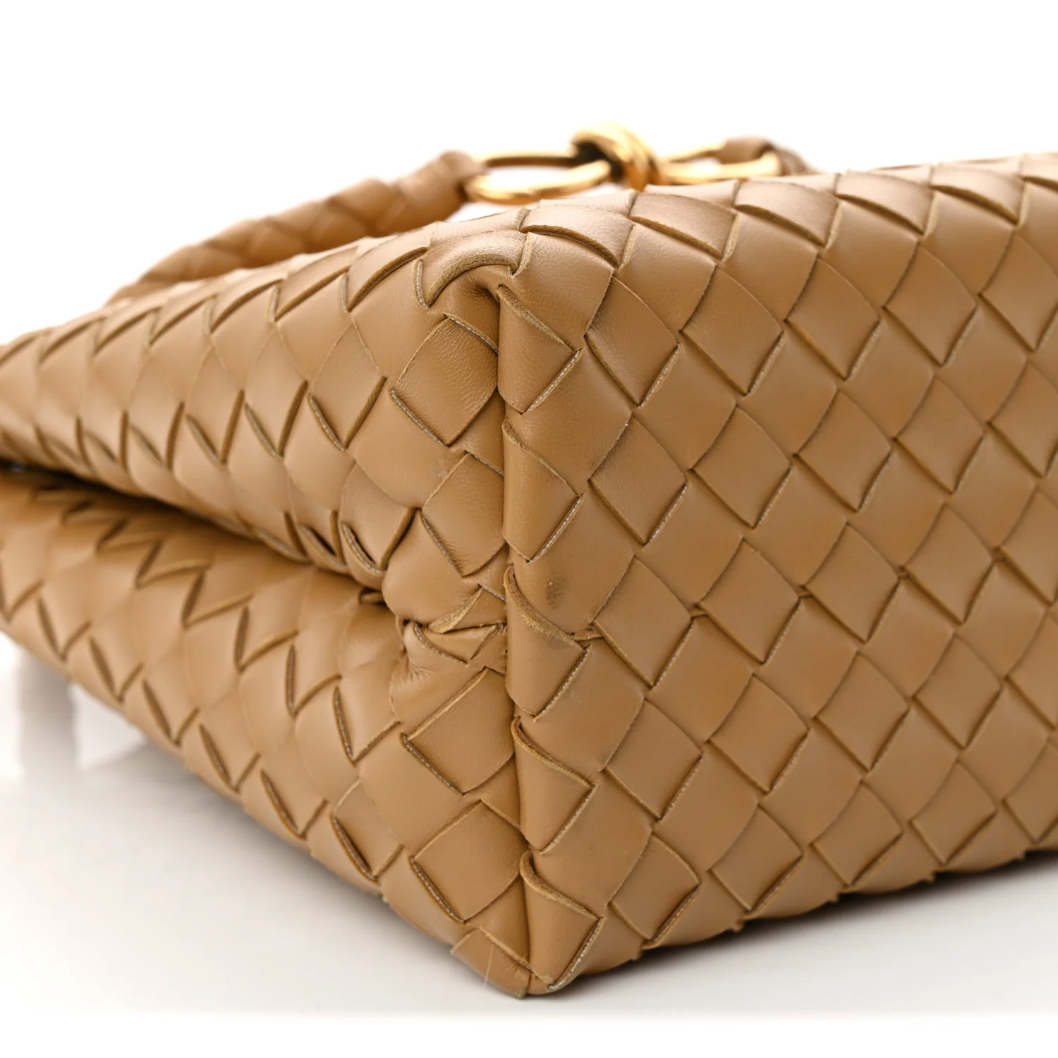 Nappa Intrecciato Medium Andiamo Shoulder Bag Dark Praline