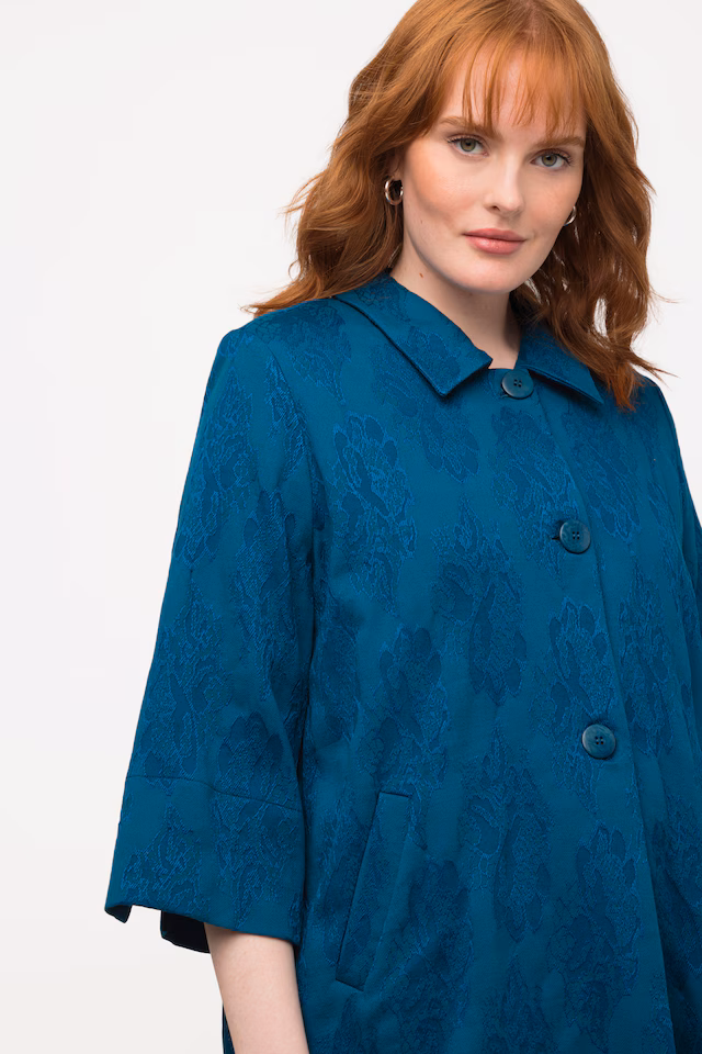 3/4 Sleeve Jacquard Jacket