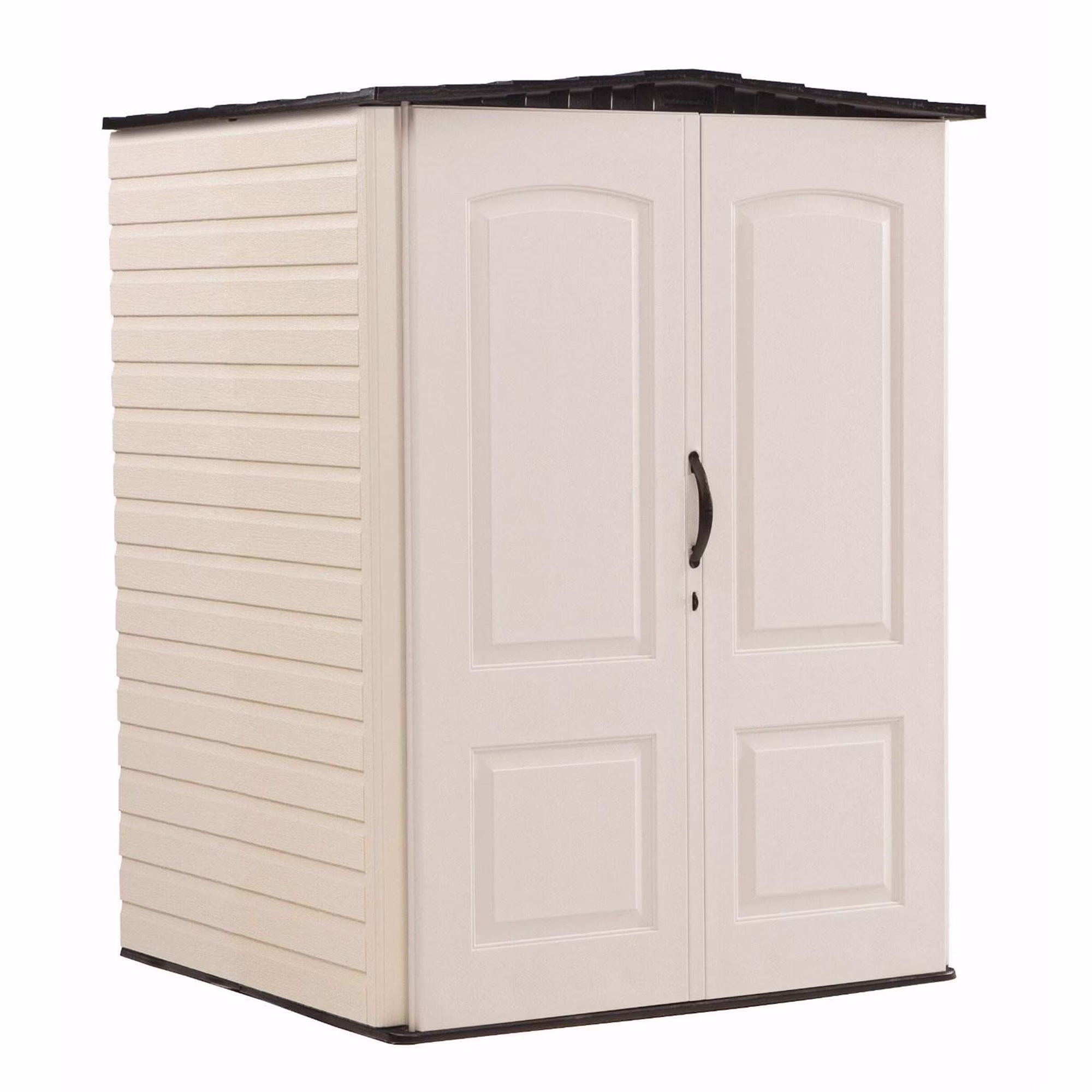 Outdoor Medium Vertical Storage Shed, Resin, Beige, 72" H x 53.2" W x 57" L(4'5" x 4'3")