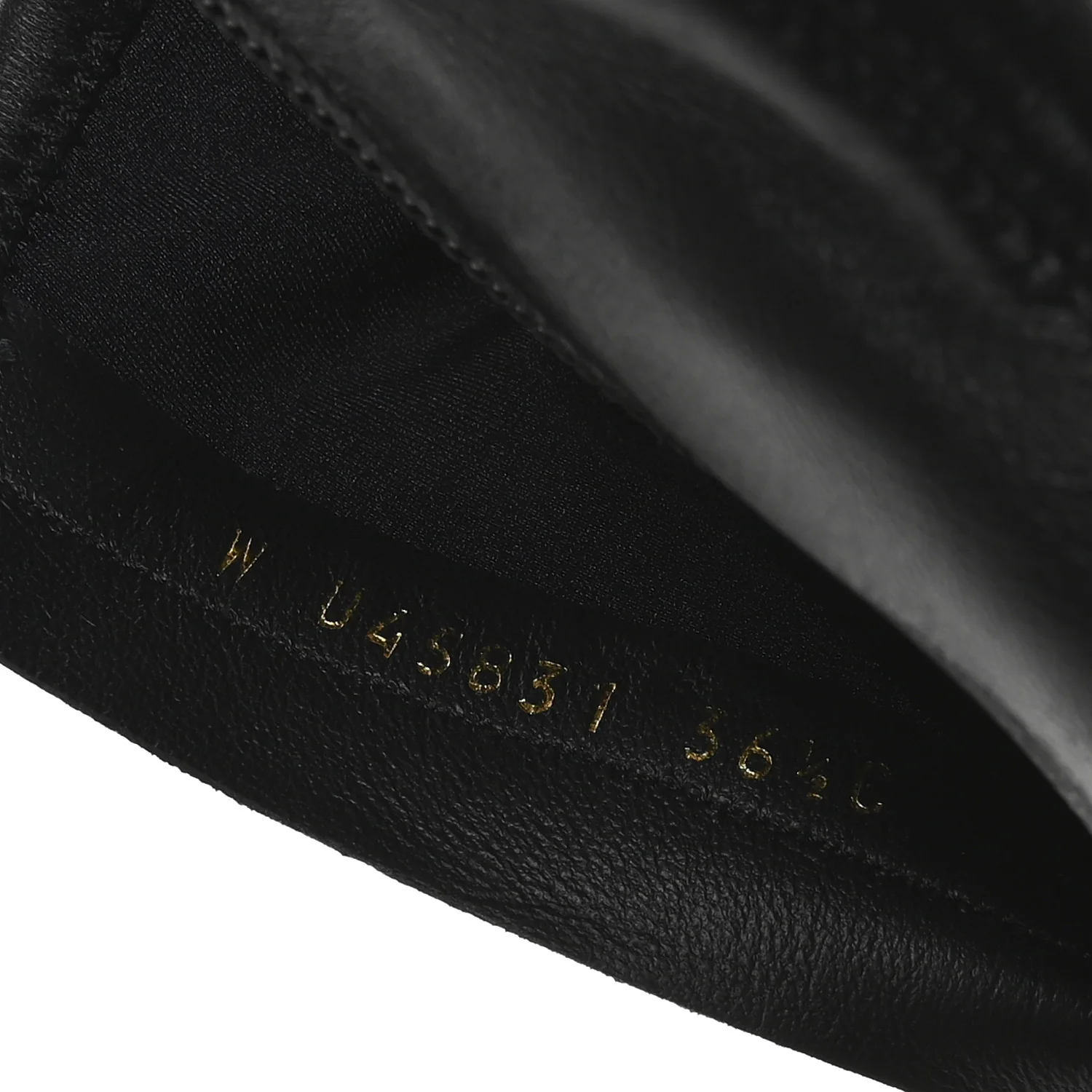 Stretch Lambskin Cap Toe CC Uniform Short Boots 36.5 Black