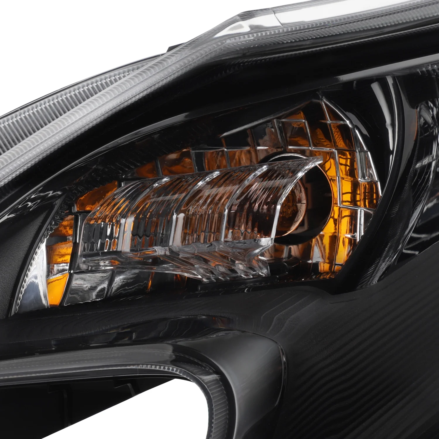 AKKON - Fits 2014 2015 2016 Nissan Versa Note Black Headlights Headlamps Pair Driver Left + Passenger Right 14 15 16