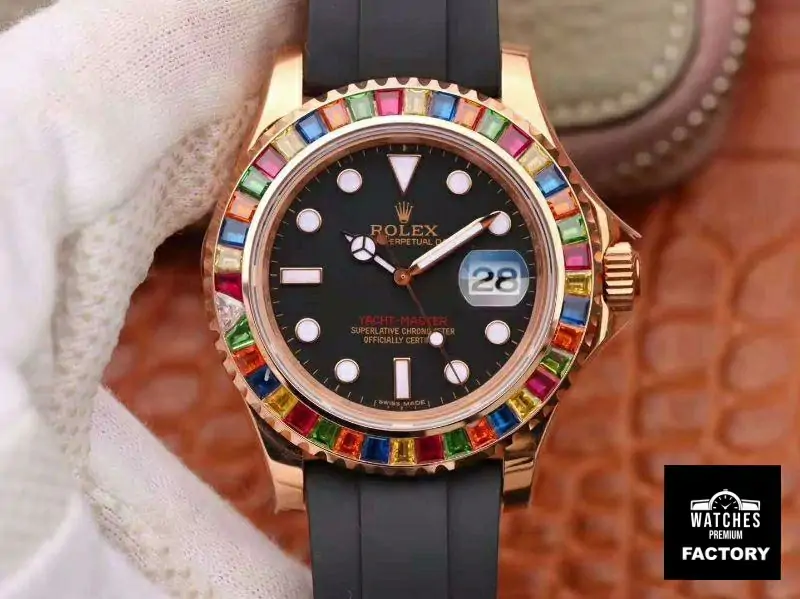 Rolex Yacht Master 116695SATS 40MM Noob Factory 18K Rose Gold Wrapped Black Dial