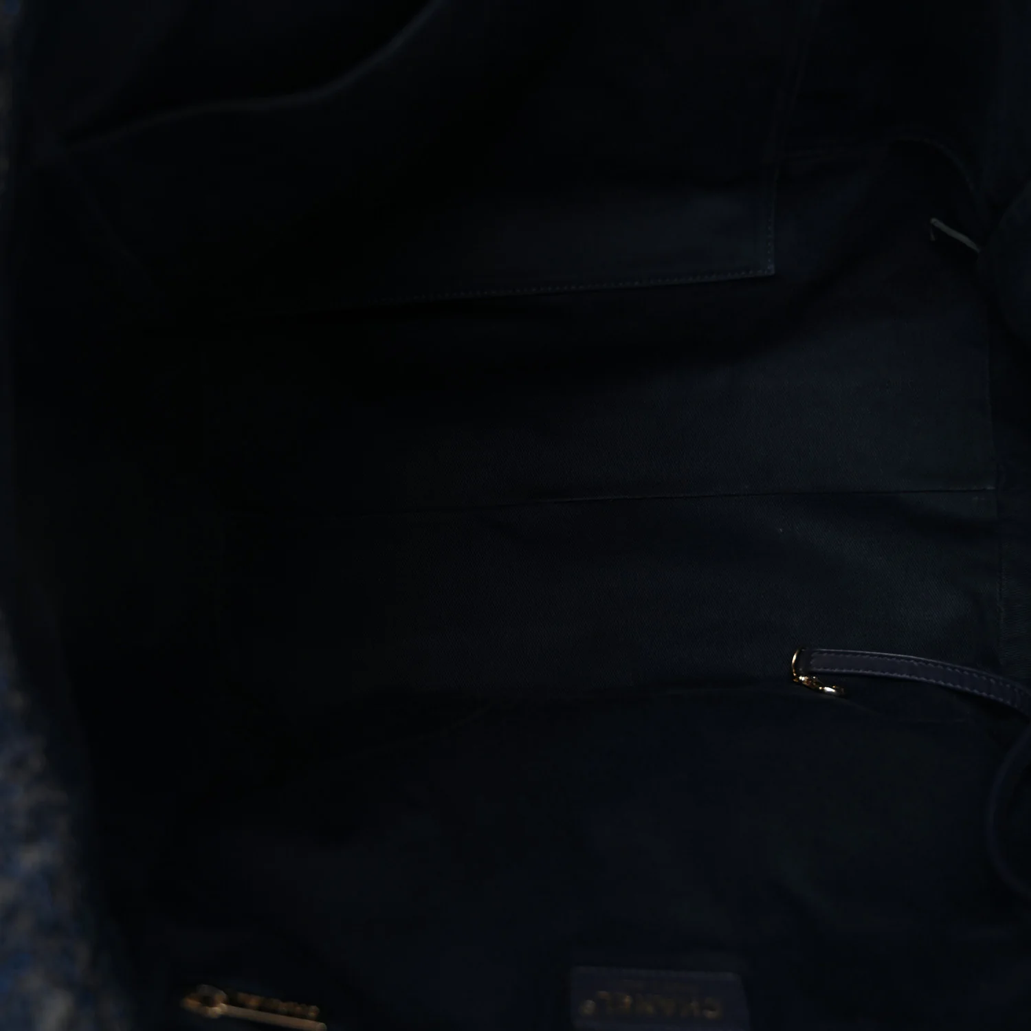 Lurex Canvas Medium Deauville Tote Navy Blue