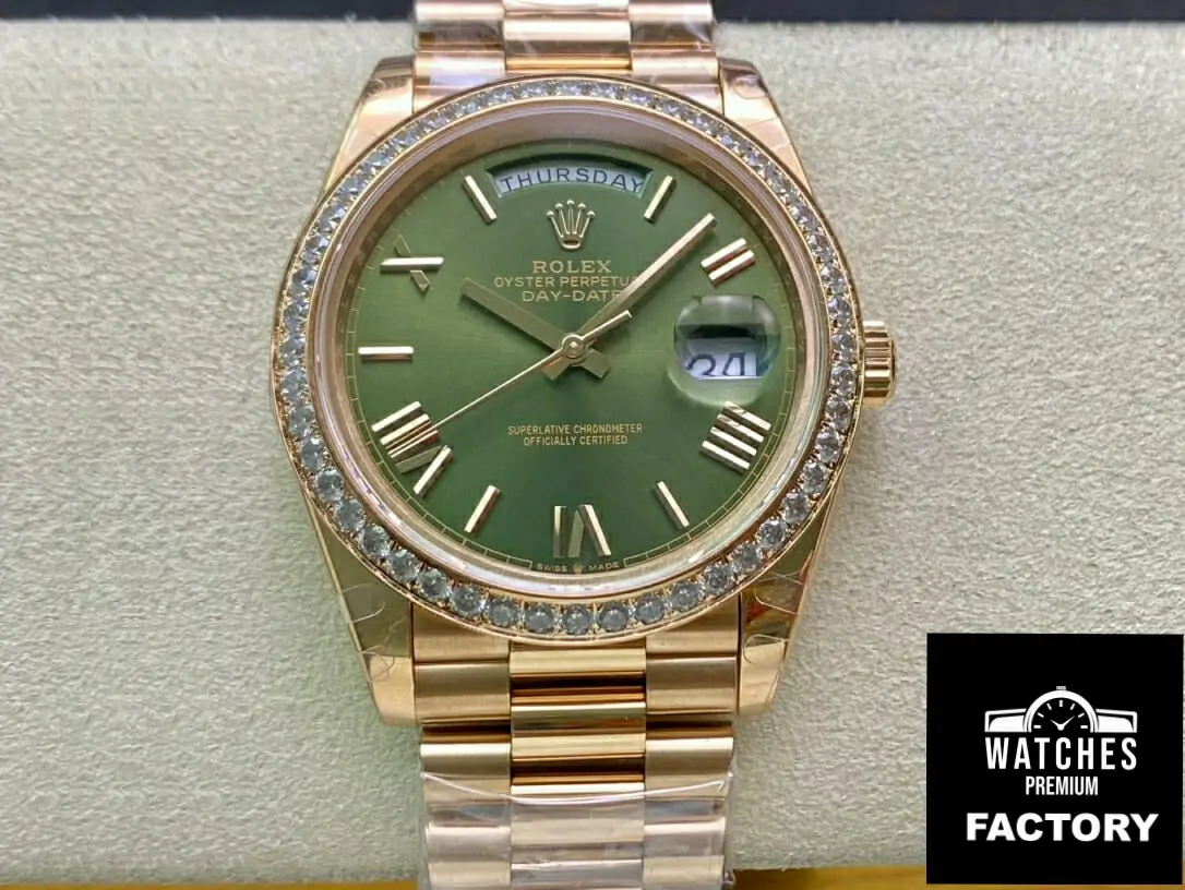 Rolex Day Date M228345RBR-0011 EW Factory Diamond-Set Bezel