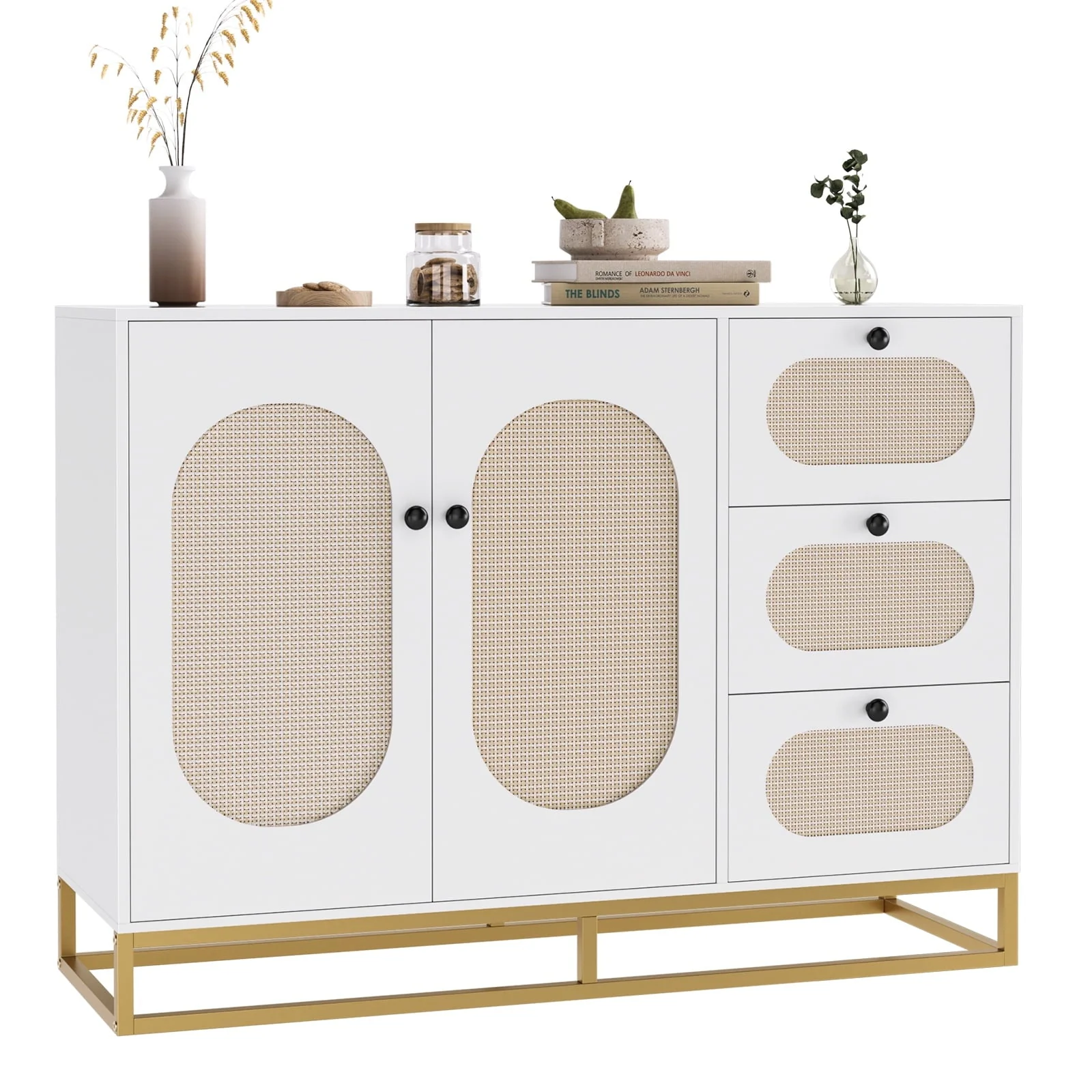Homfa 3 Drawers Accent Storage Cabinet, 34.2