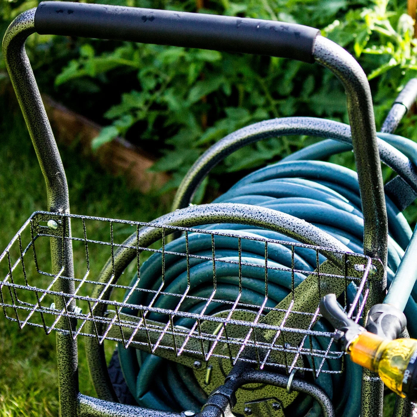 Commercial Four Wheel Hose Reel Cart Heavy Duty Rolling Hose Caddie for Gardening 350 Ft Hose Capacity(4 Wheel) - Image 5