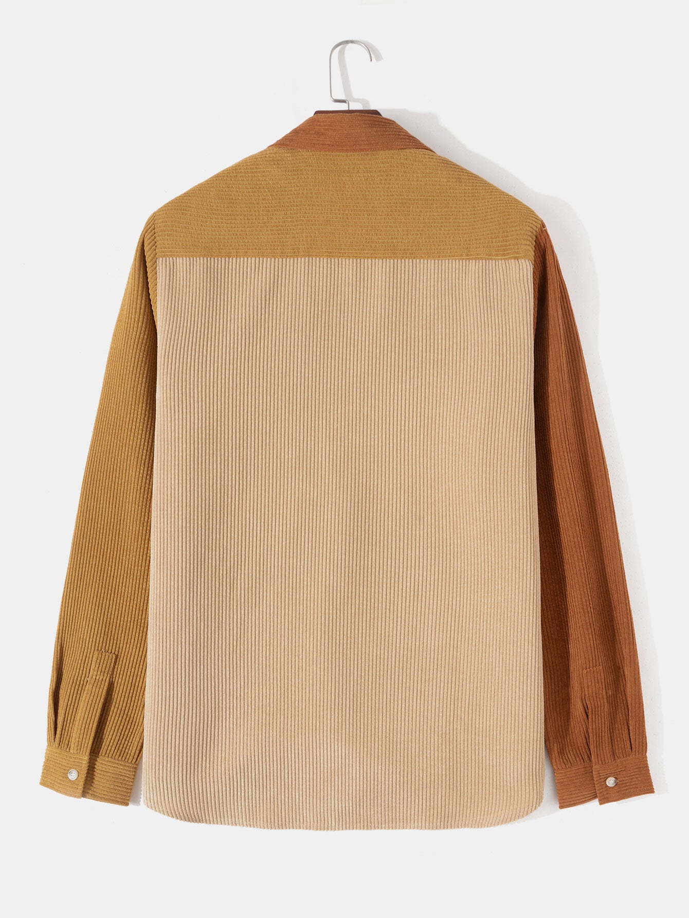 Chemise boutonnée en velours côtelé patchwork