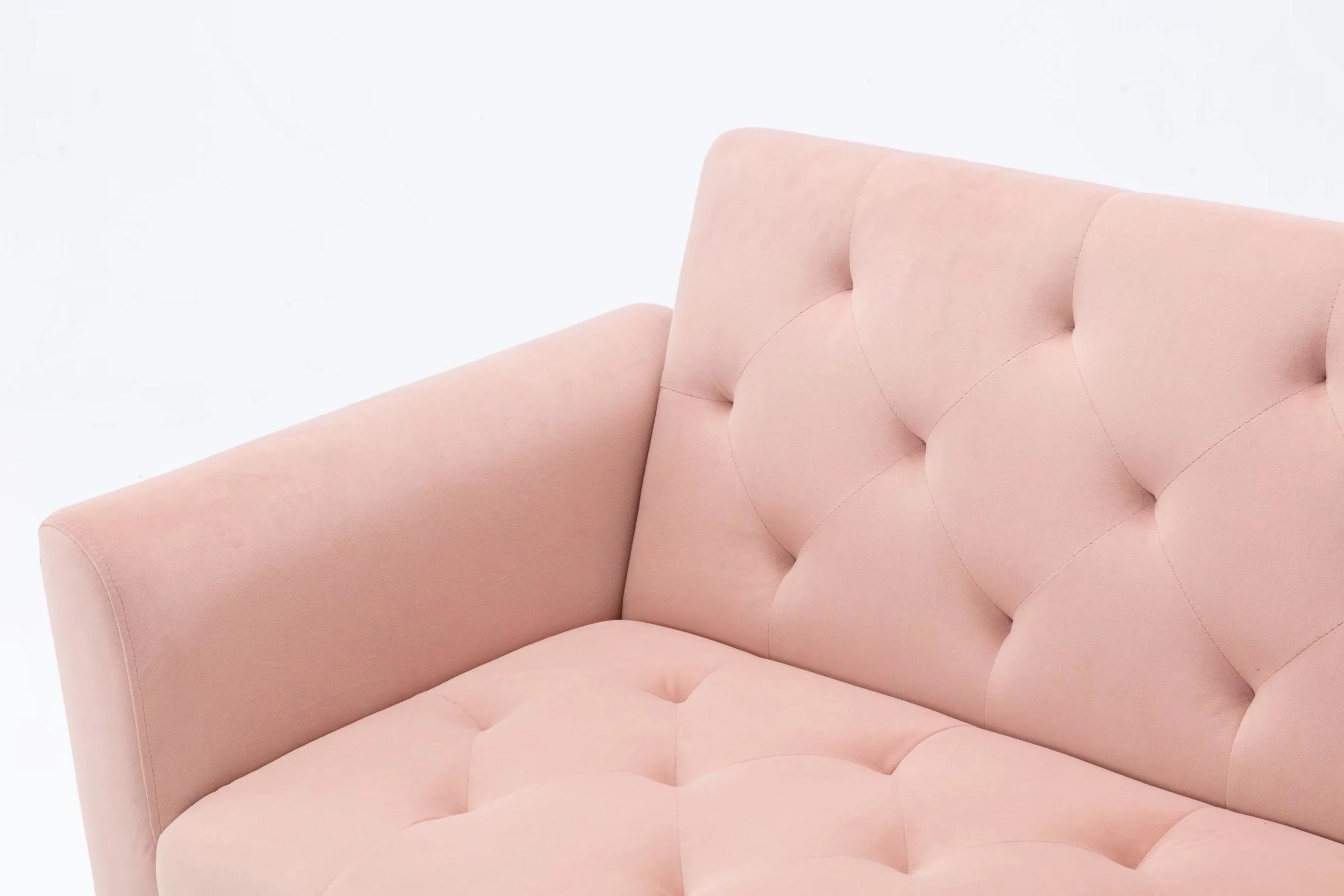 Morden Fort Pink Futon Couch Bed Upholstered Adjustable Convertible Sofa Velvet(Gray) Image 5