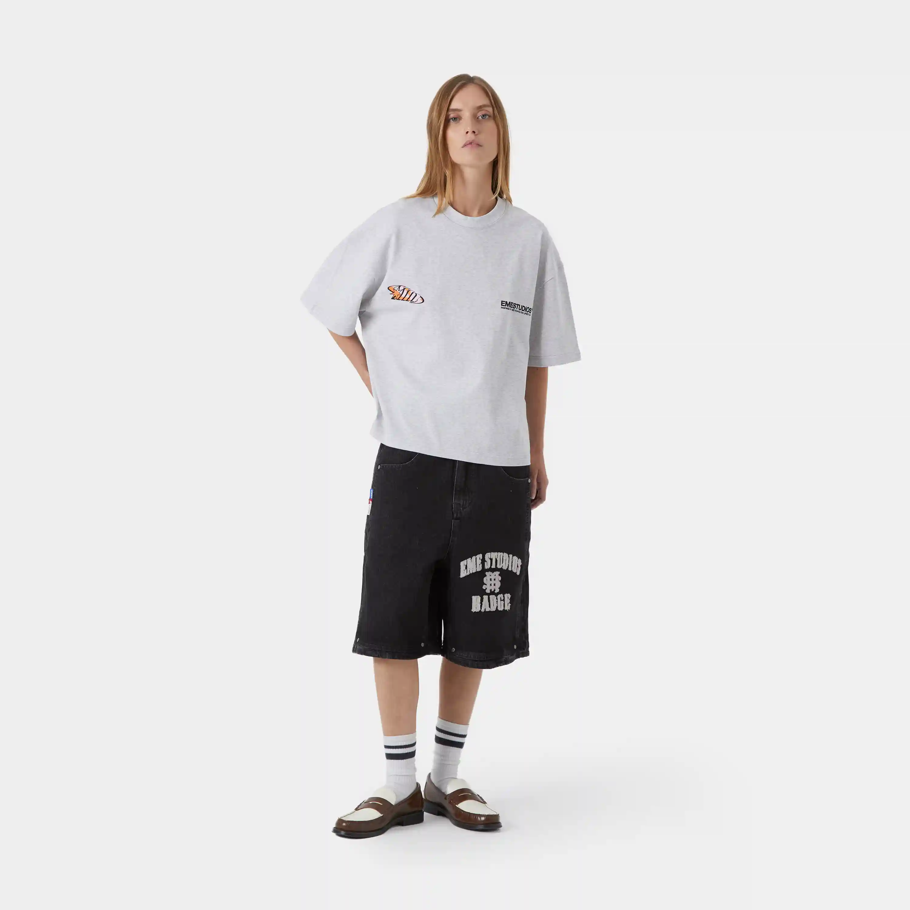 Houndstooh Grey Oversized Tee