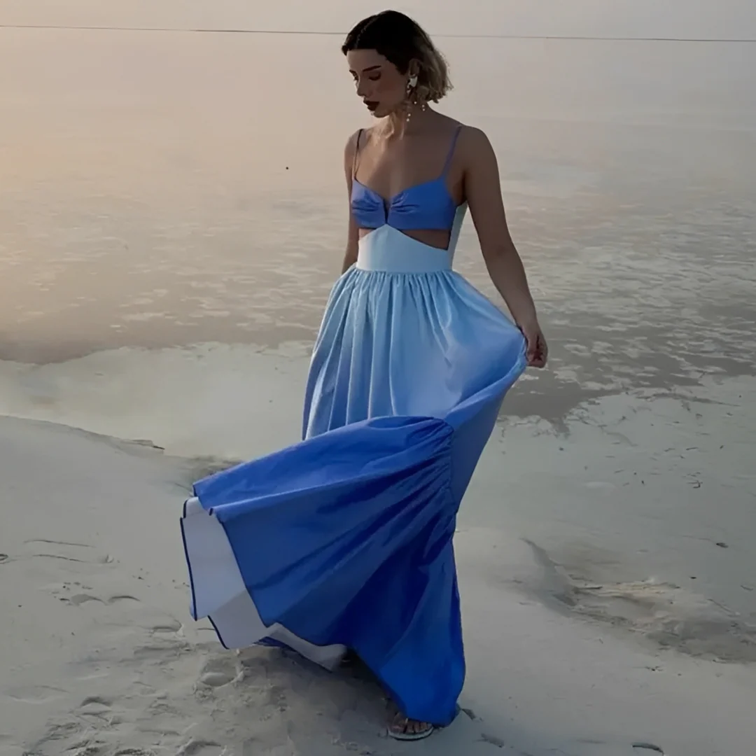 Corina - Robe Maxi Élégante à Bretelles