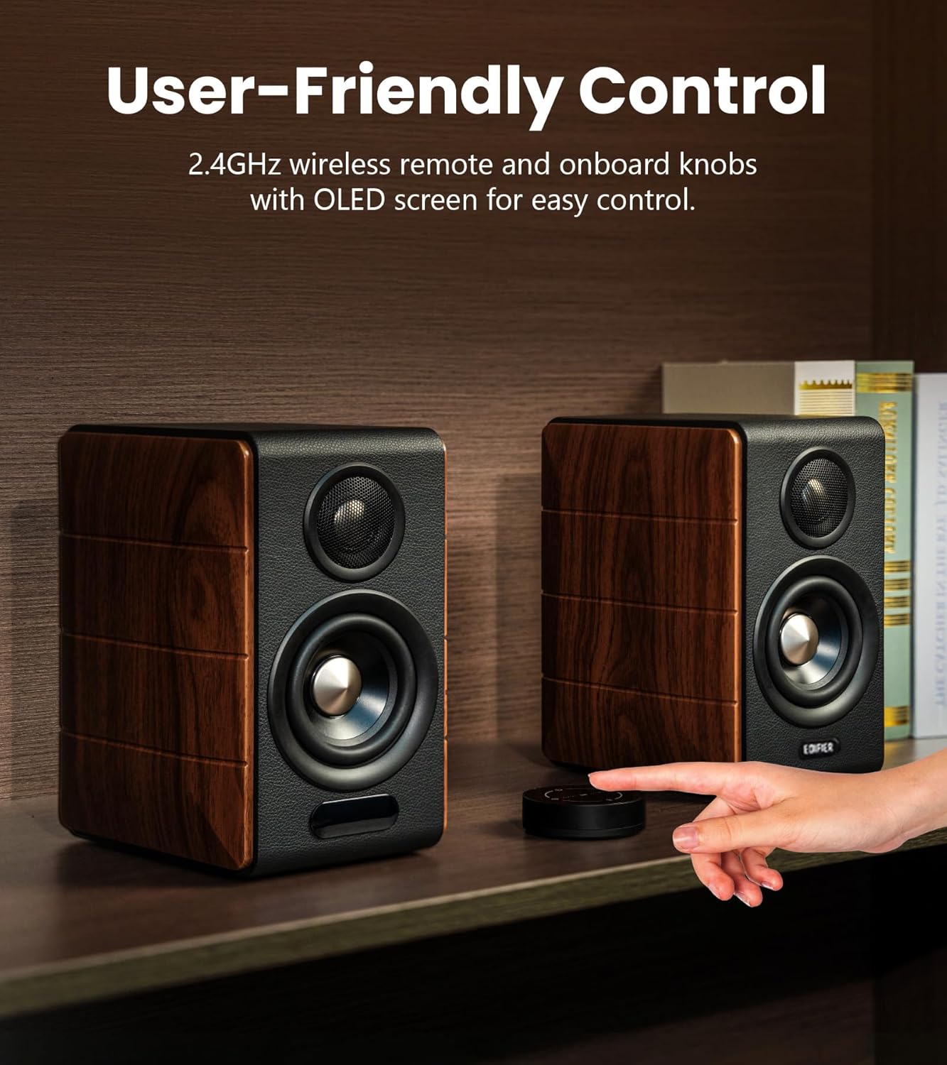 Edifier S880DB MKII Hi-Fi Bookshelf Speakers  Premium 2.0 Active Speaker System  88W RMS  Hi-Res Audio with LDAC  Bluetooth/USB-C/Optical/Coaxial/RCA Input  Subwoofer Output  Dark Wood