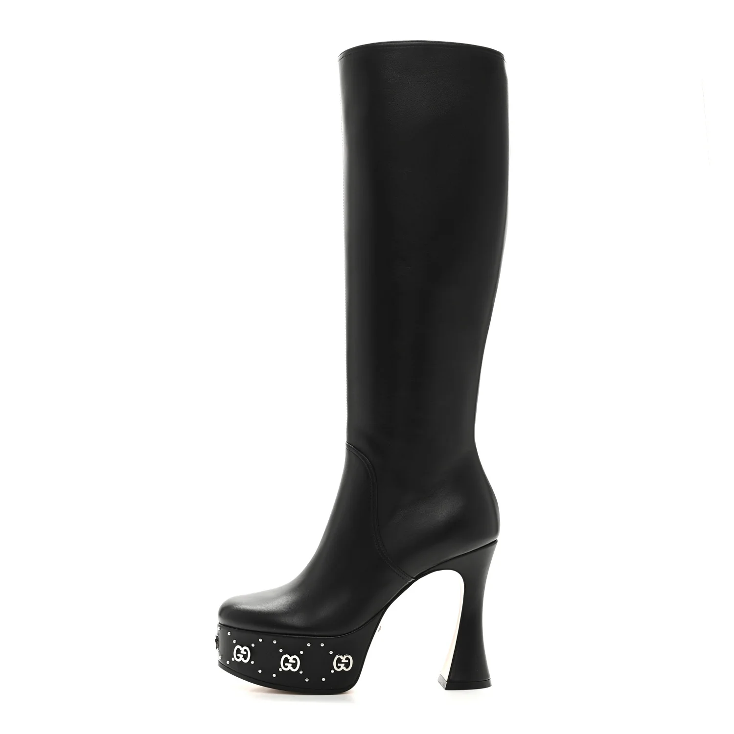 Nappa Charlotte Janaya 110mm Platform Knee Boots 35.5 Black