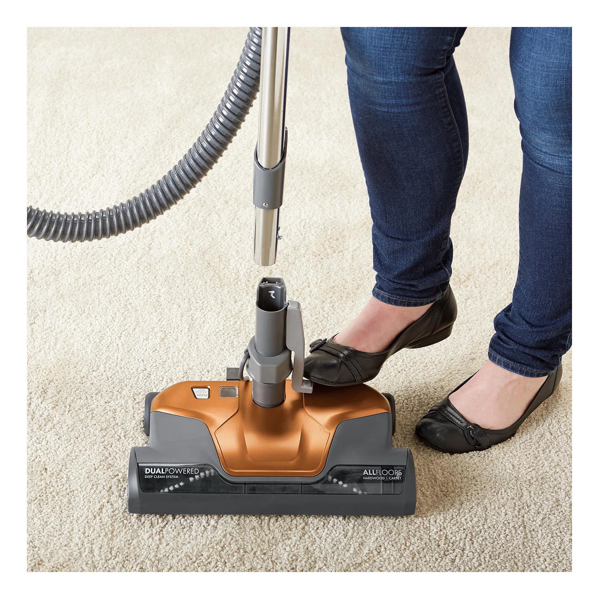 81214 200 Series Pet Friendly Lightweight Bagged Canister Vacuum with HEPA, 2 Motor System, and 3 Cleaning Tools-Orange - Image 5