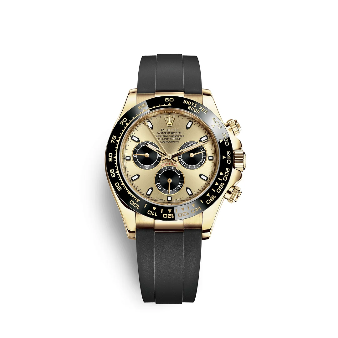 [Super Clone]Rolex Daytona Yellow Gold /Ceramic / Golden /Oysterflex m126518LN-0012