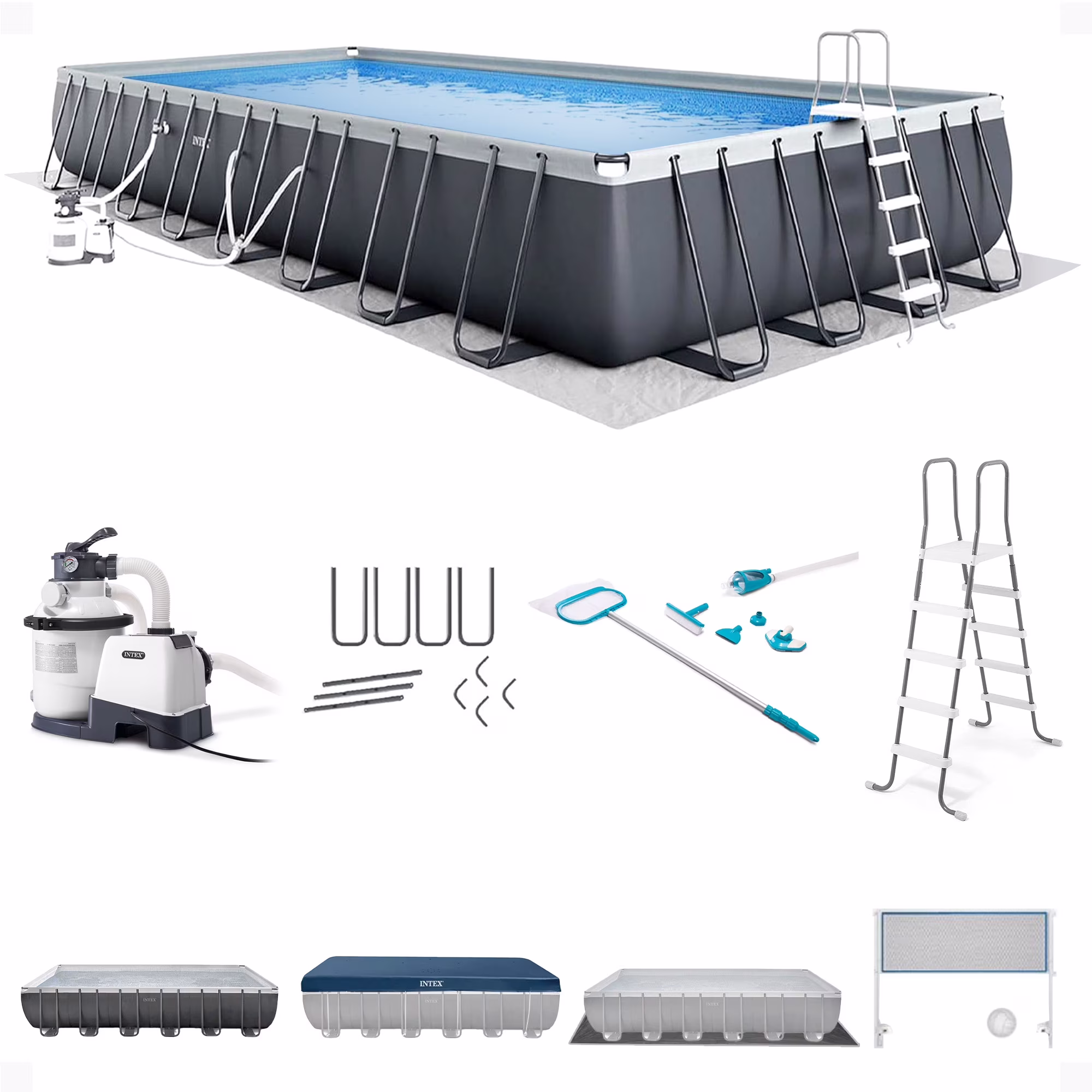 Ultra XTR 24' x 12' x 52" Above Ground Swimming Pool Set w/ Pump(Gray Sand Filter (24' x 12' x 52")) - Image 9