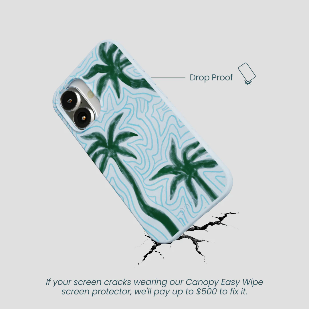 Powder Blue Palm Echo iPhone 16 Case