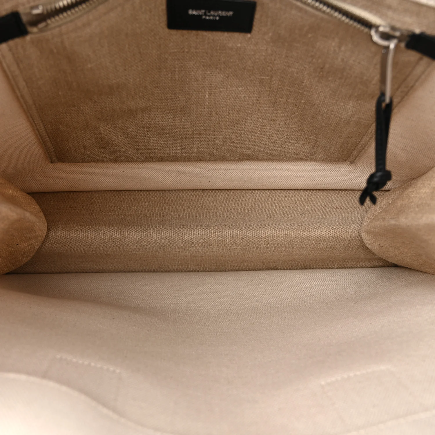 Linen Calfskin Small Rive Gauche Tote Optic White