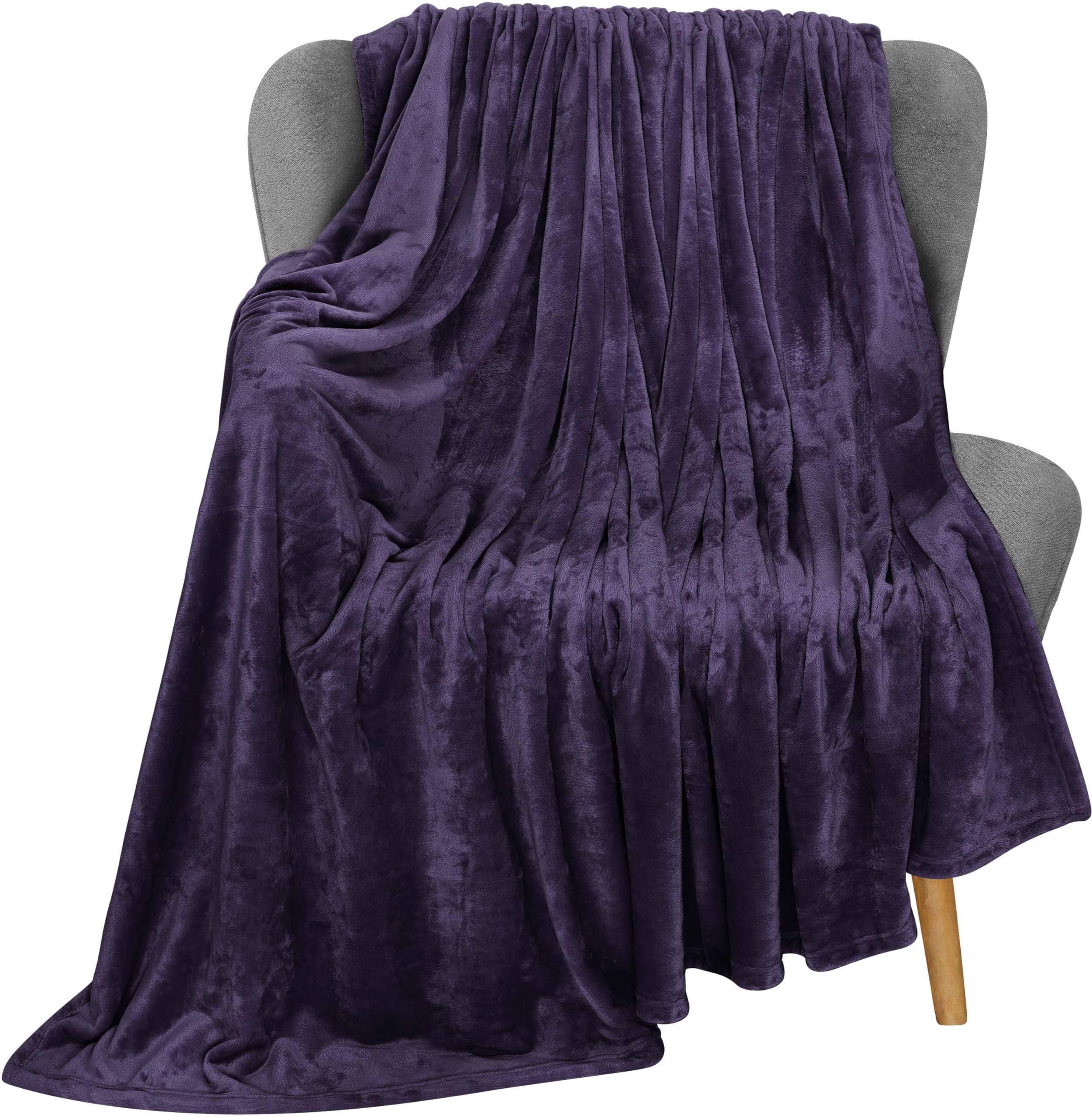 Utopia Bedding Fleece Blanket Throw Size Purple 300gsm Luxury Blanket for Couch