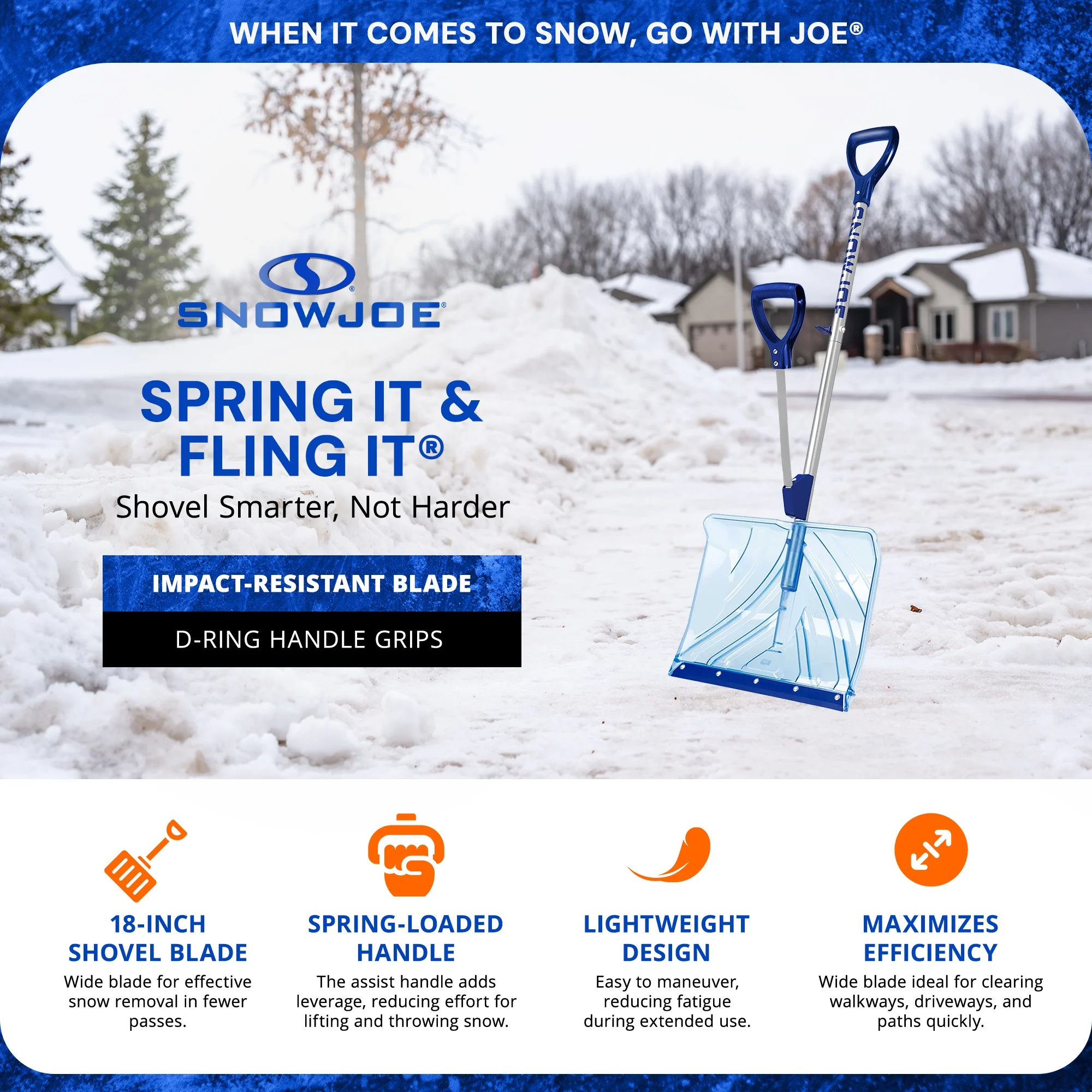 Snow Joe 3 Pack Shovelution Snow Shovel W/ 18
