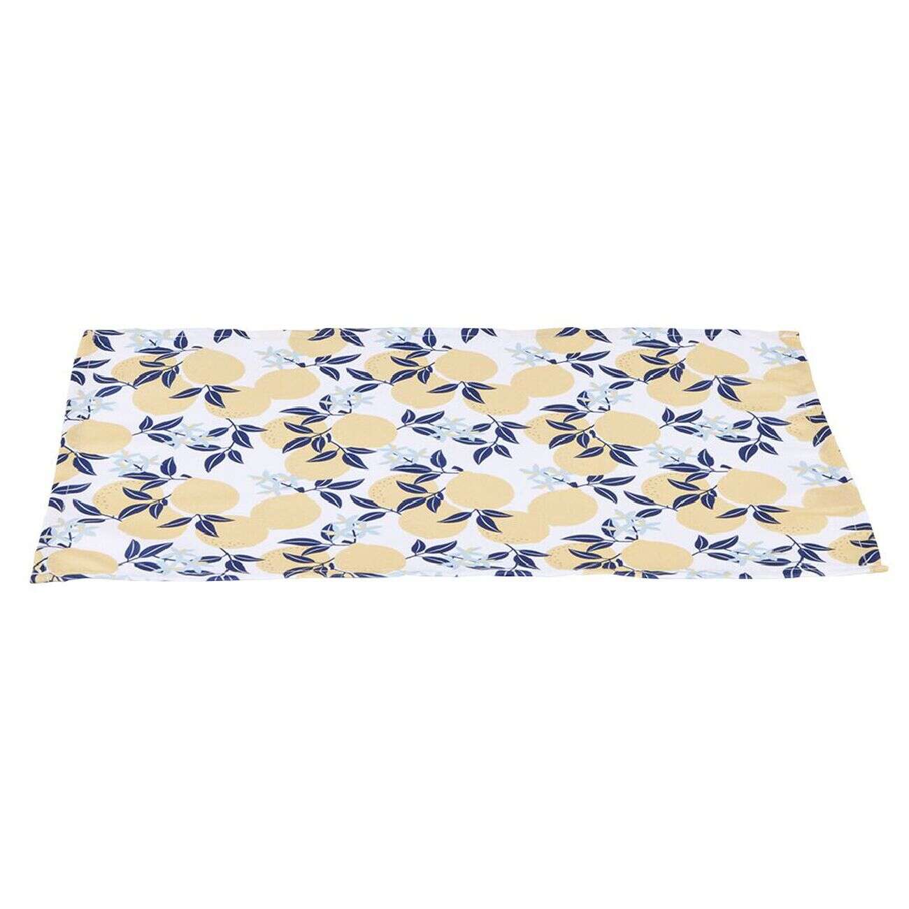 Set de table rectangulaire x2 motif citron et uni bleu