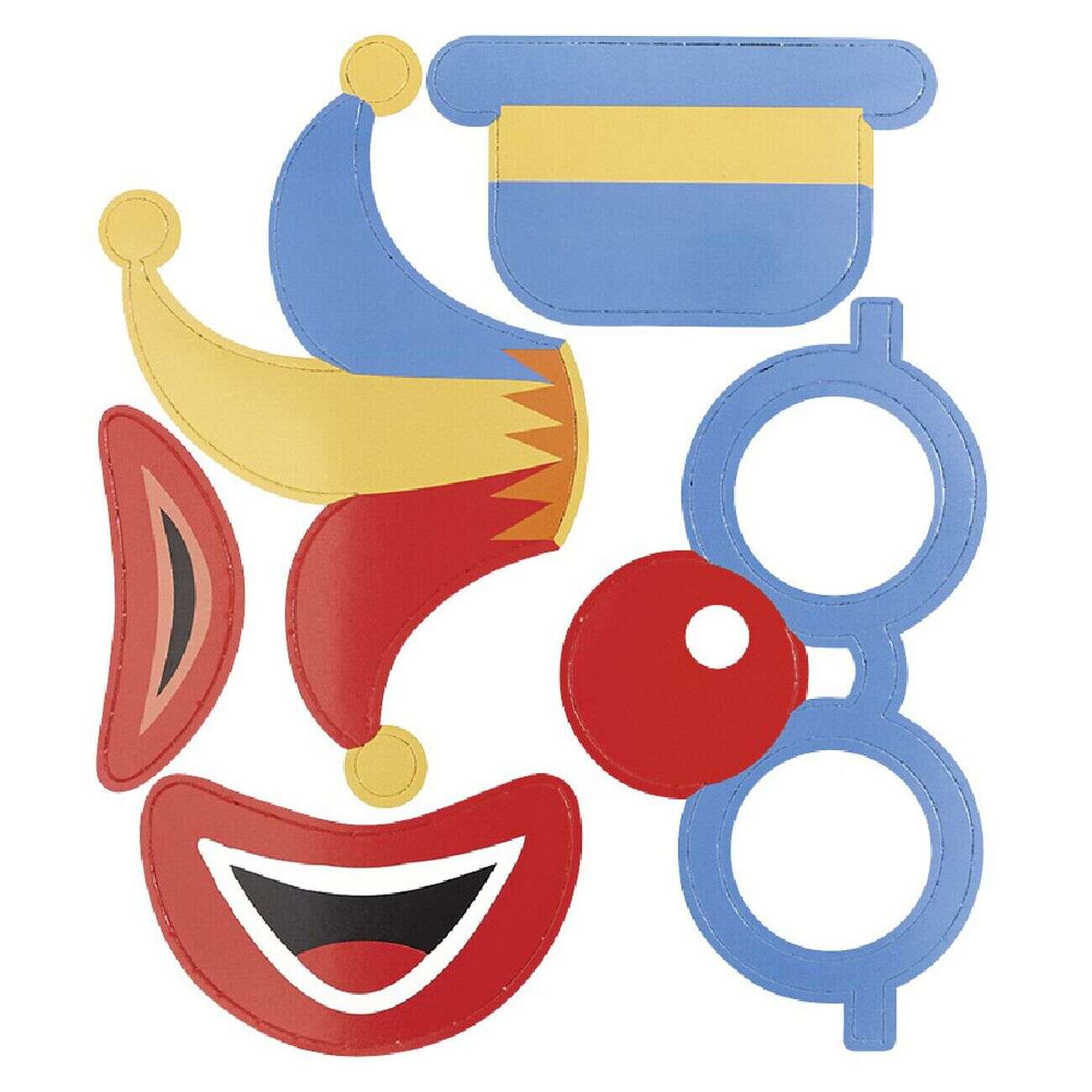 Kit photo booth clown circus 10 pièces