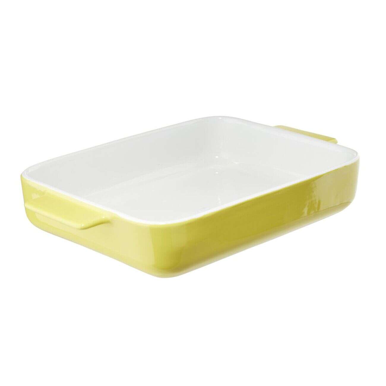 Plat à four rectangulaire céramique contour coloré 32x19,5xH5,5cm (3 modèles)