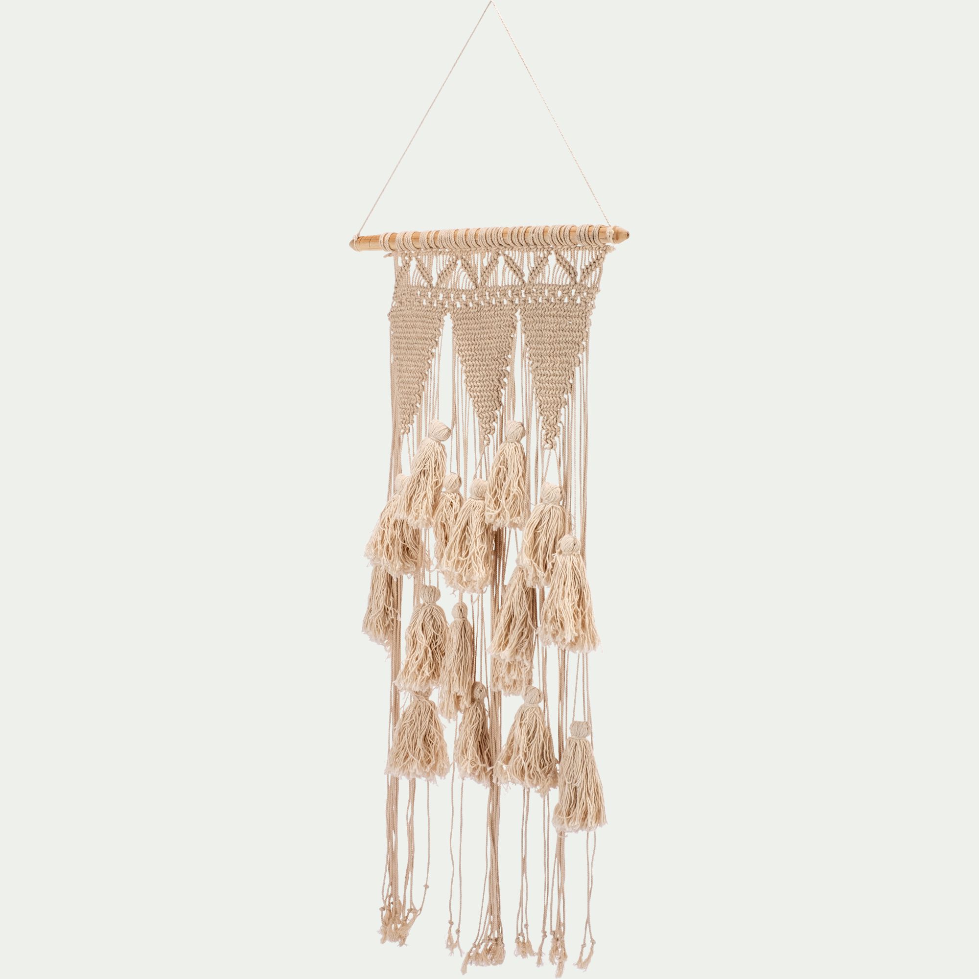 MACRAME - Décoration murale en coton - blanc L40xl90cm