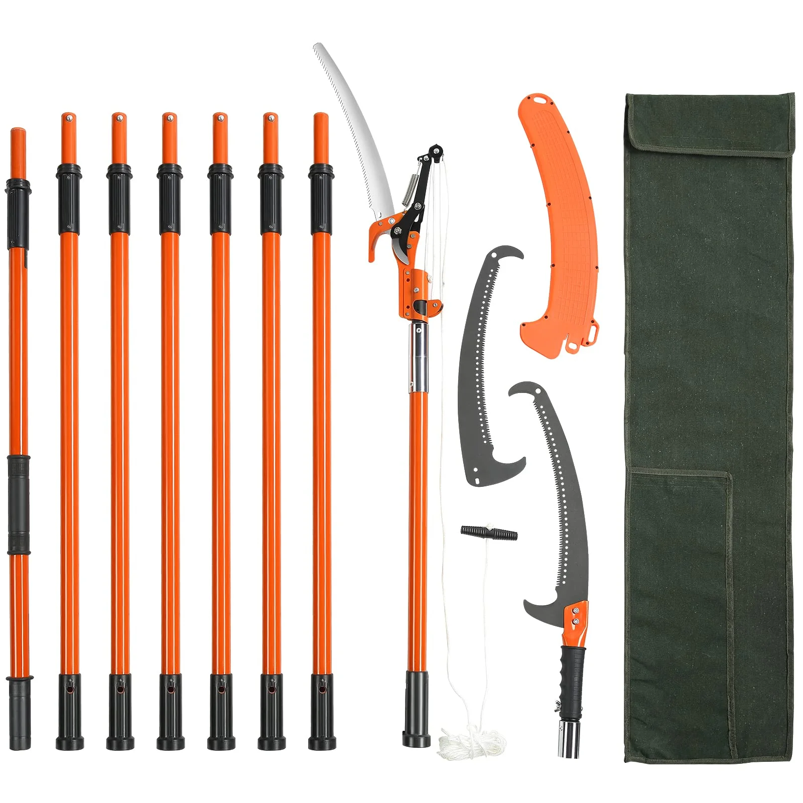 VEVOR Manual Pole Saw. 7.3-27 ft Extendable Tree Pruner